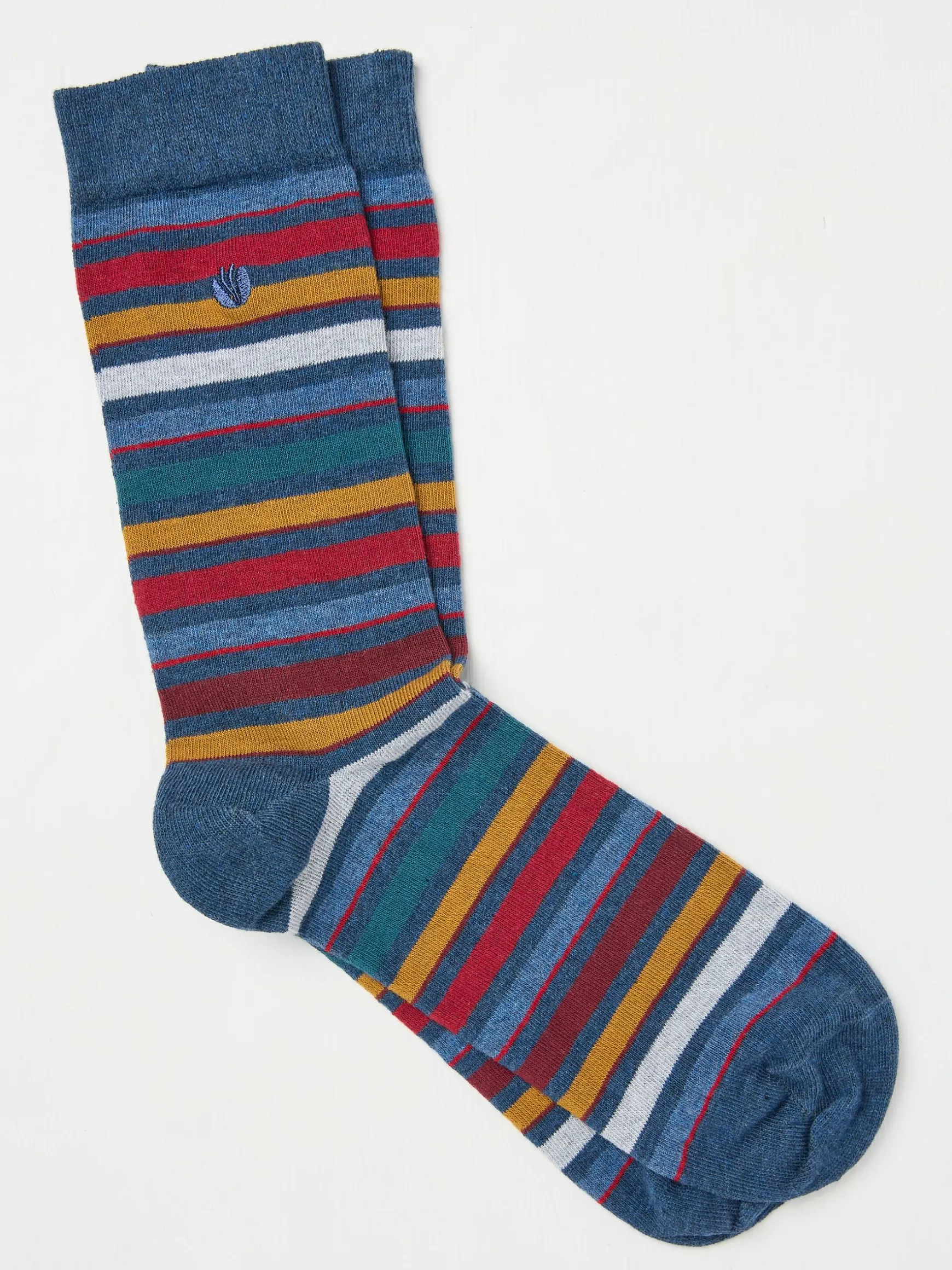 FatFace Abe Mens Stripe Socks 1 Pack Navy Clearance