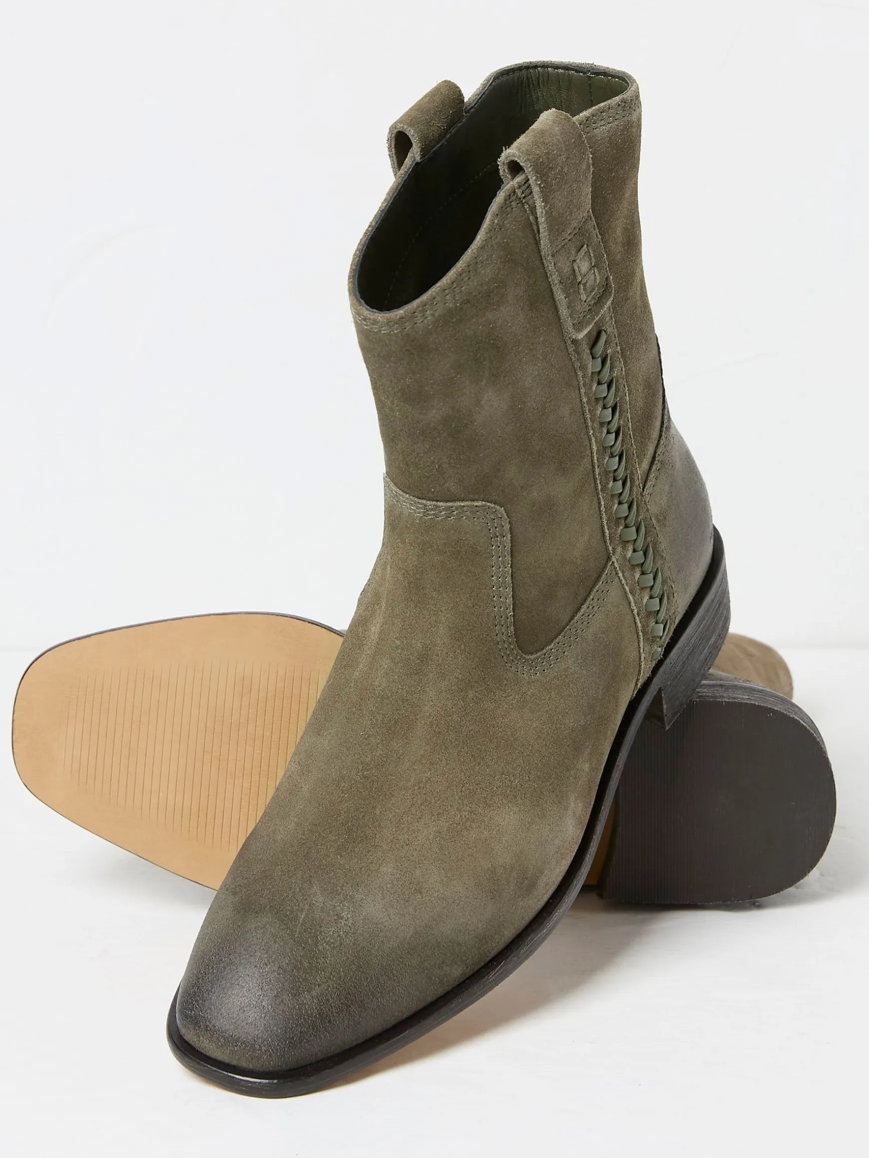 FatFace Adelaide Western Boots Green Cheap