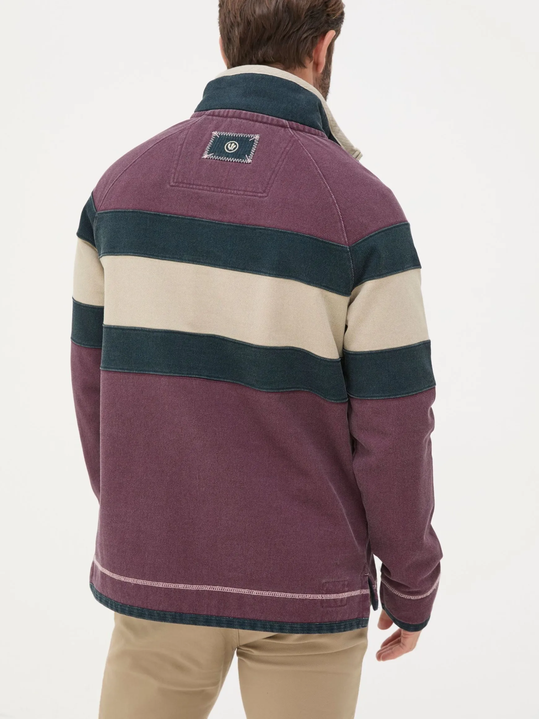 FatFace Airlie Panel Sweatshirt Dark Red Online