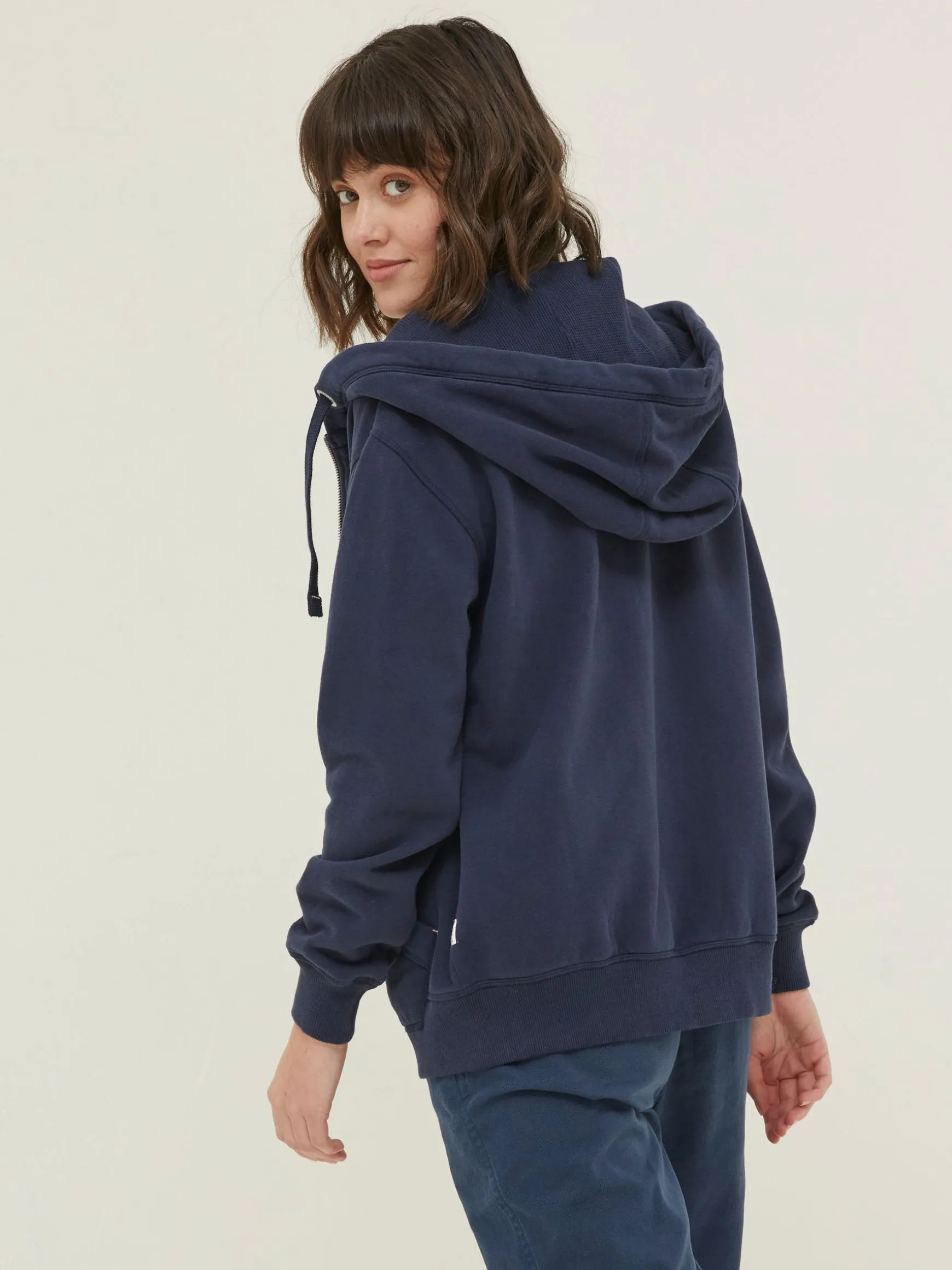 FatFace Amy Zip Through Hoodie Dark Blue Online