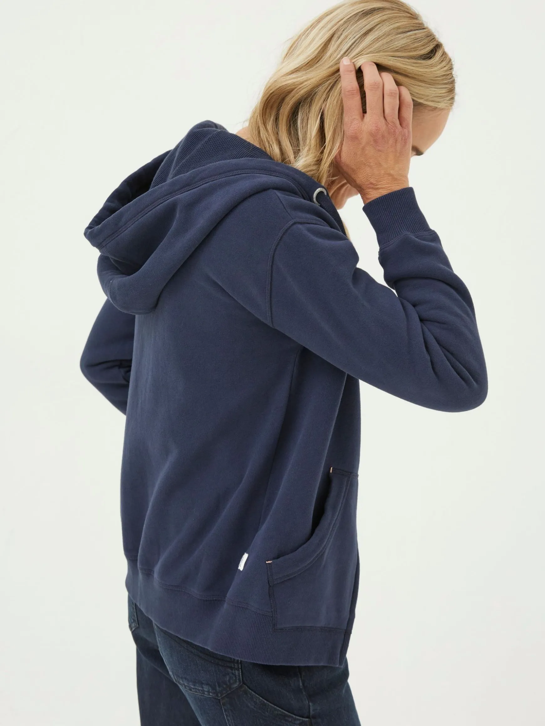 FatFace Amy Zip Through Hoodie Navy Blue Clearance