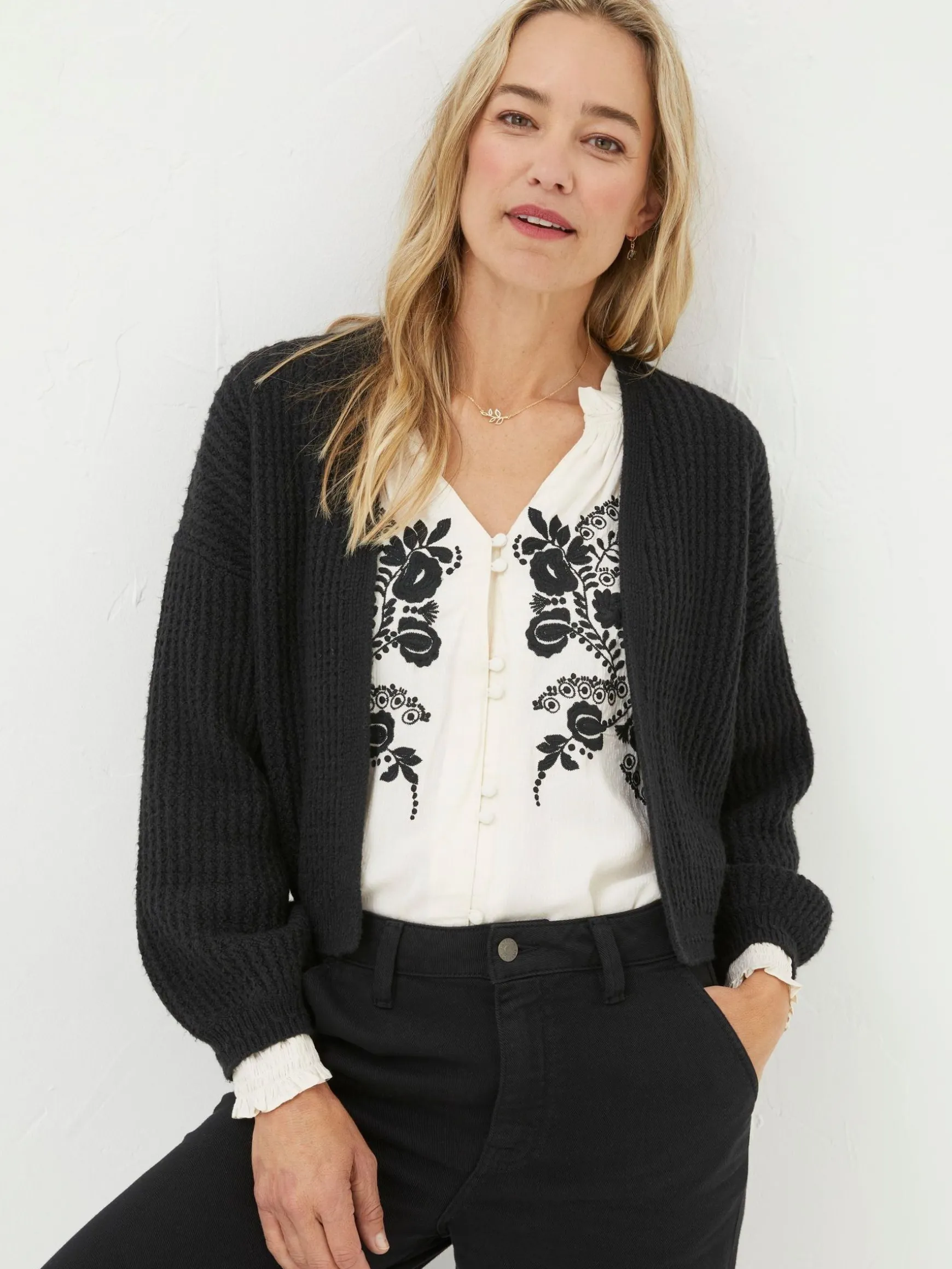 FatFace Anna Cardigan Black Clearance