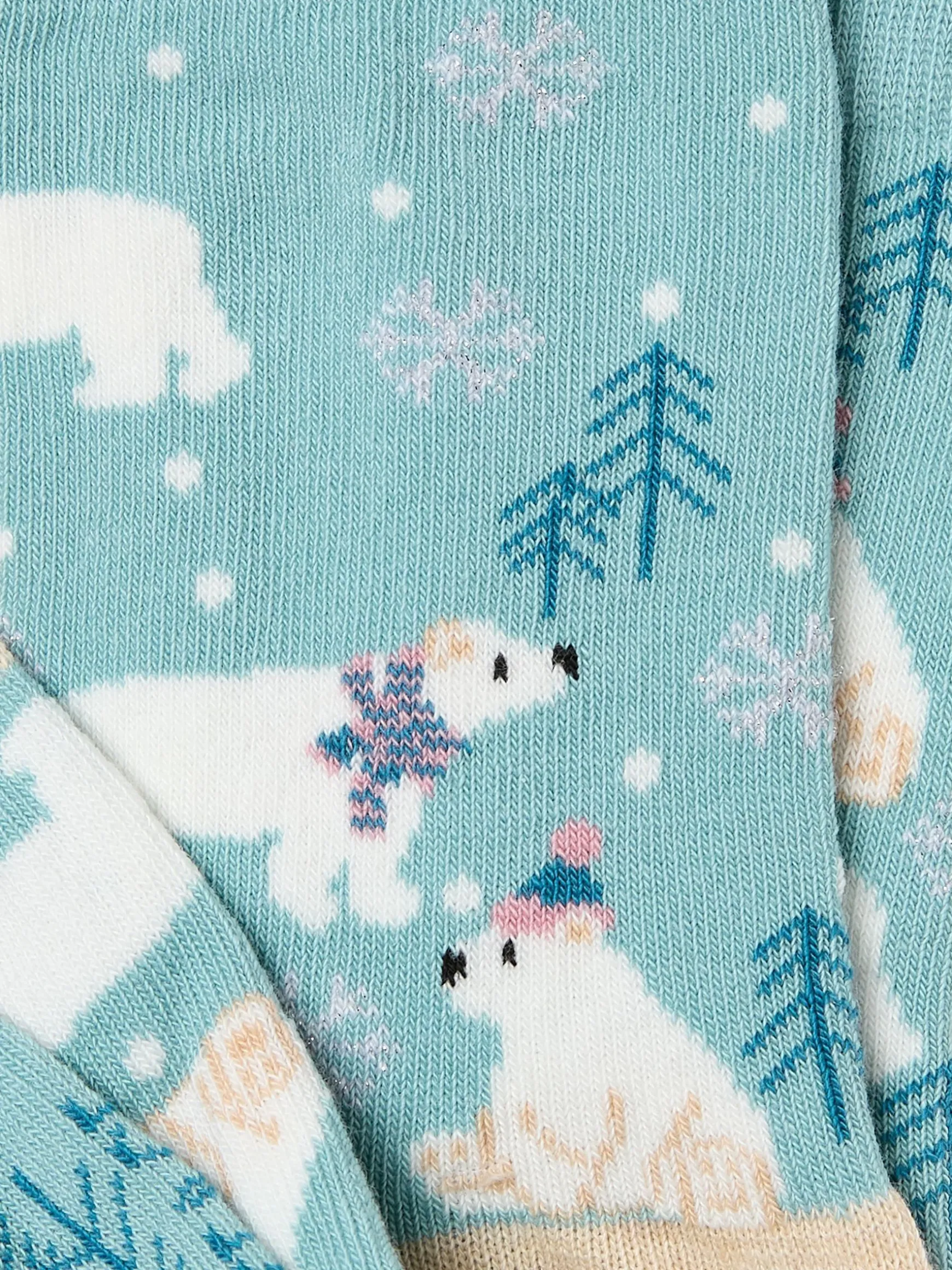 FatFace Polar Bear Socks 1 Pack Aqua Blue Discount