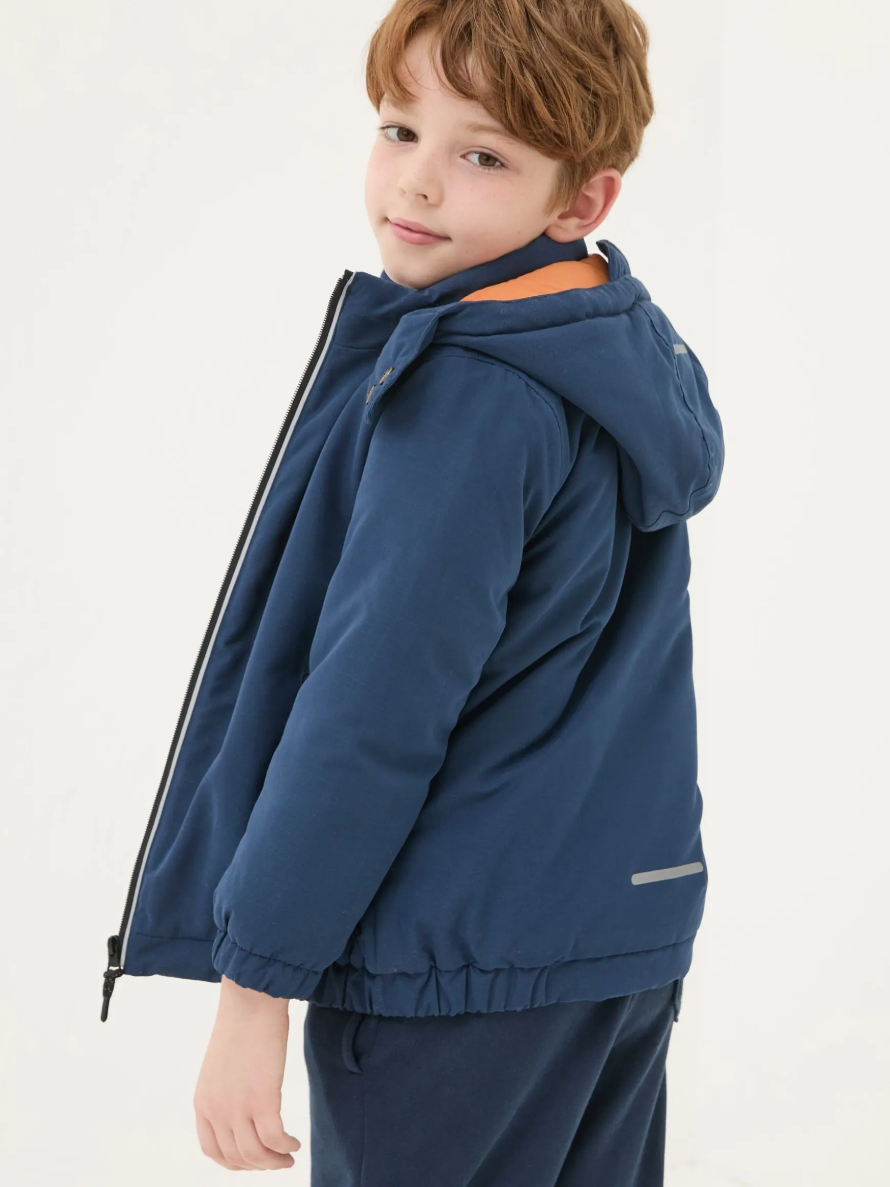 FatFace Archie Hooded Padded Jacket Navy Blue Best