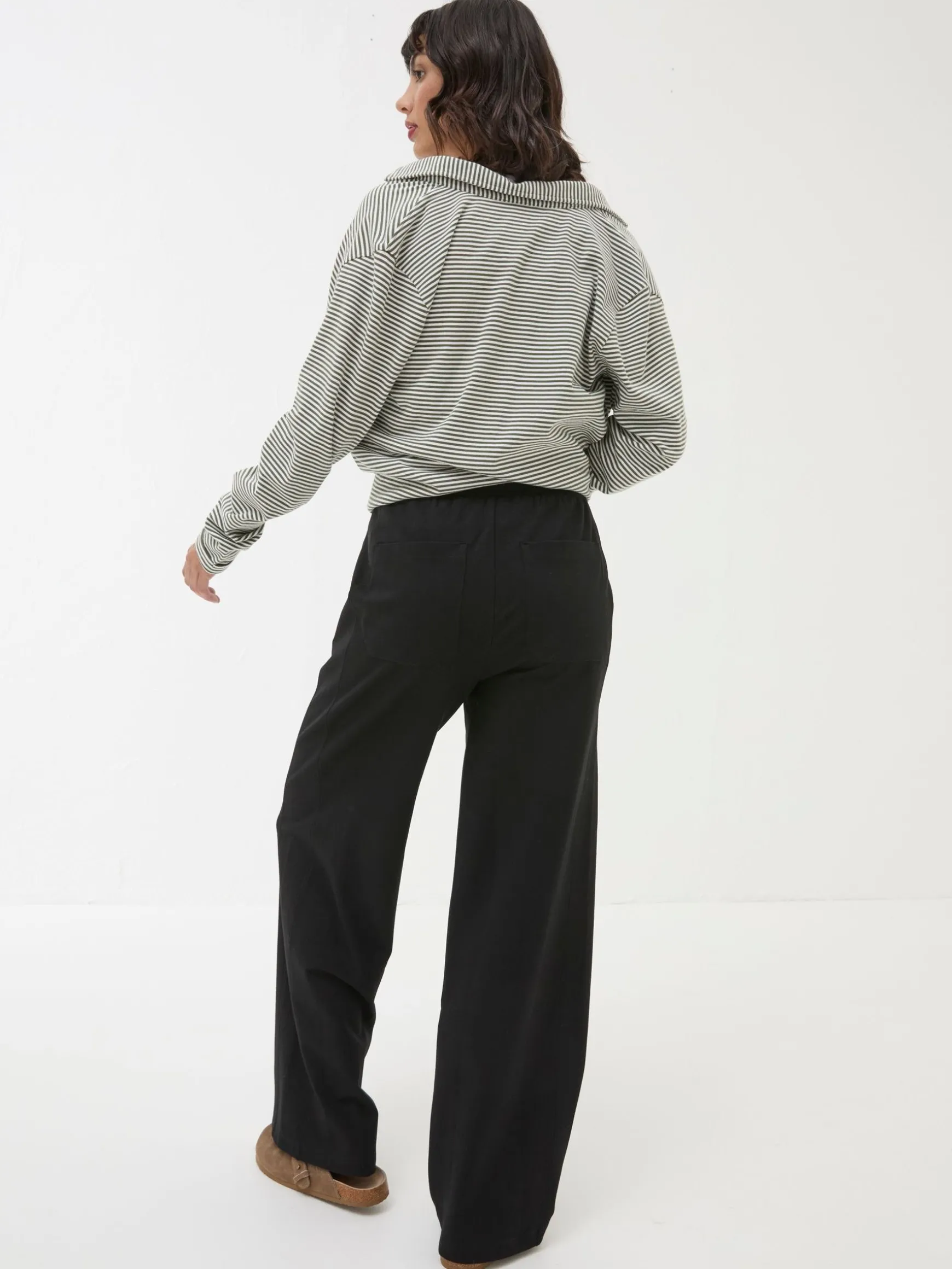 FatFace Ely Wide Leg Trousers Black Shop