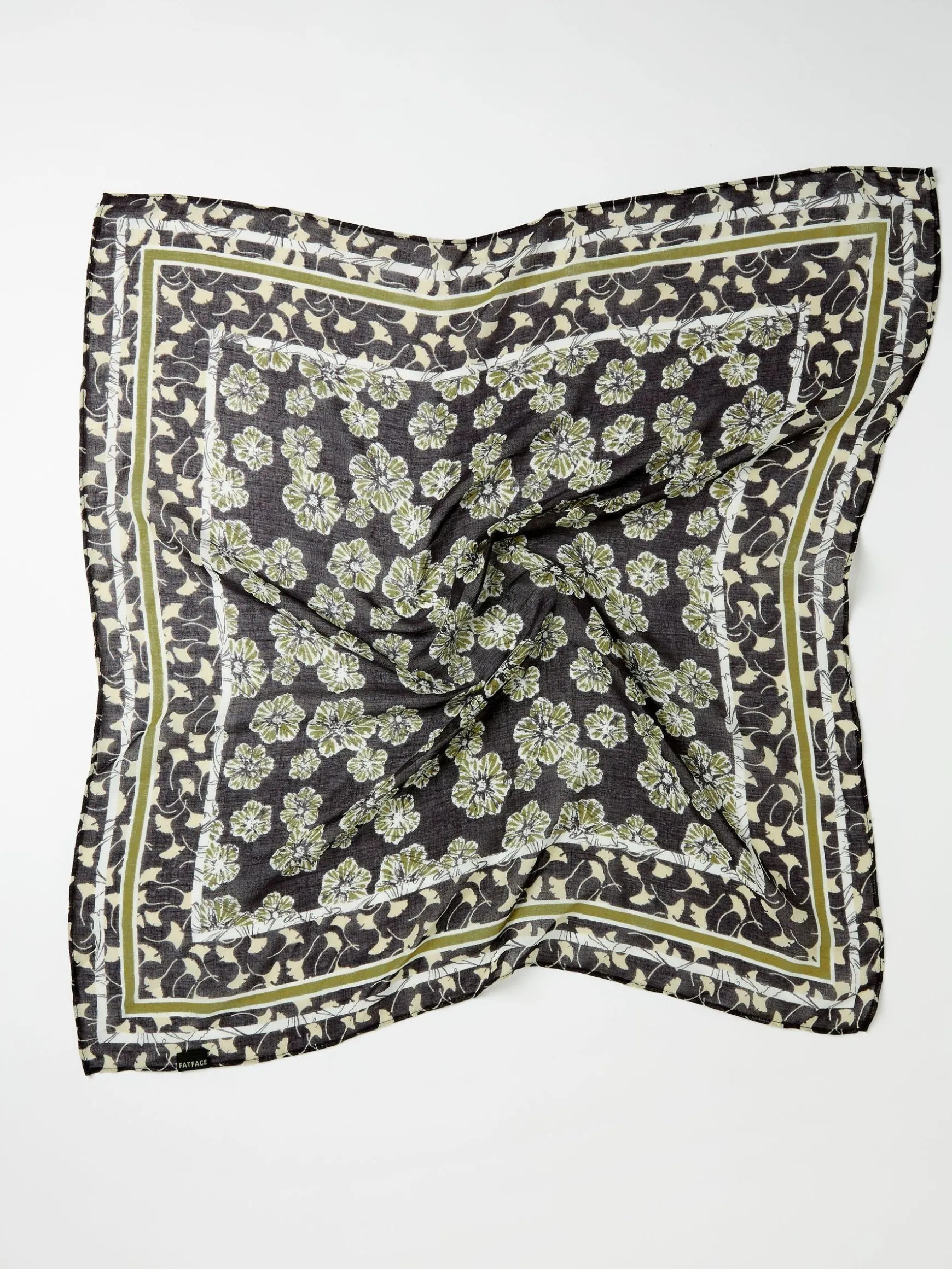 FatFace Floral Hair Scarf Black Shop