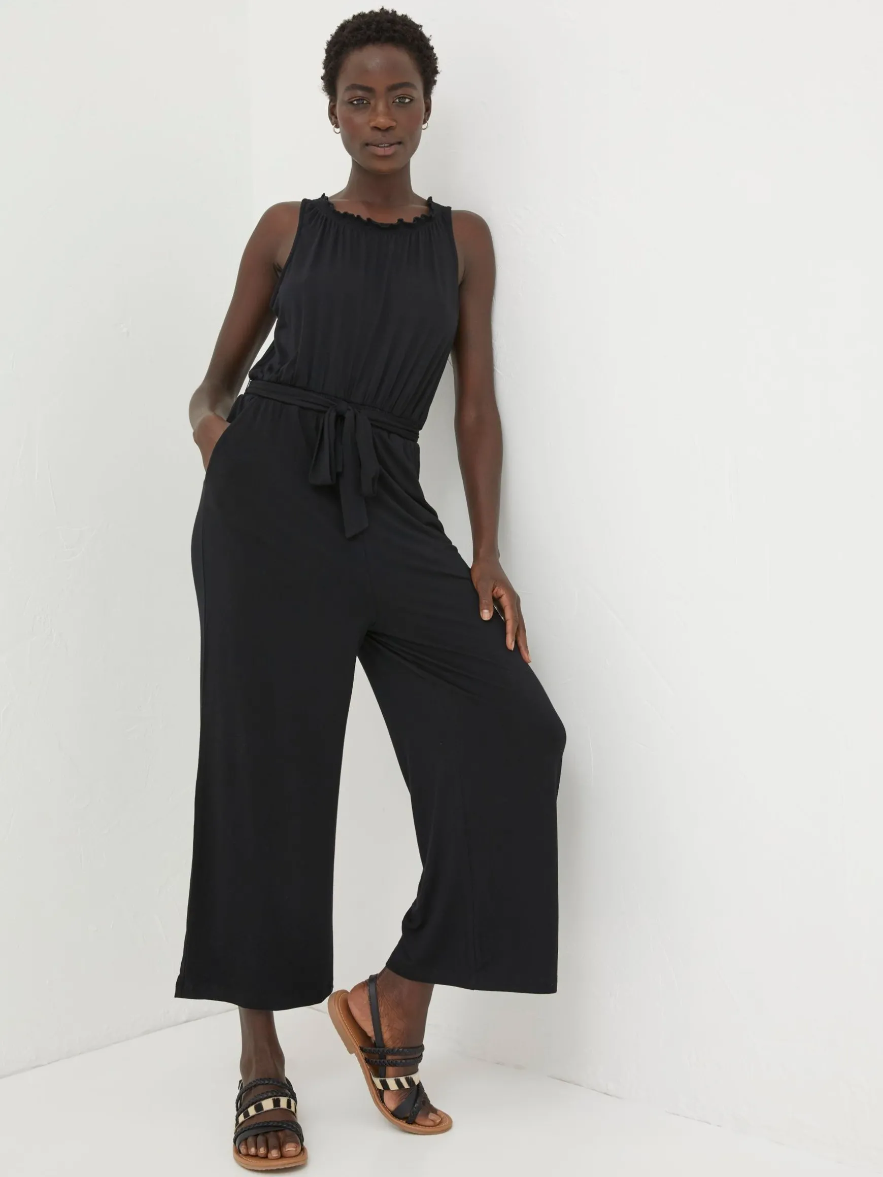 FatFace Haylie Jersey Jumpsuit Black Best