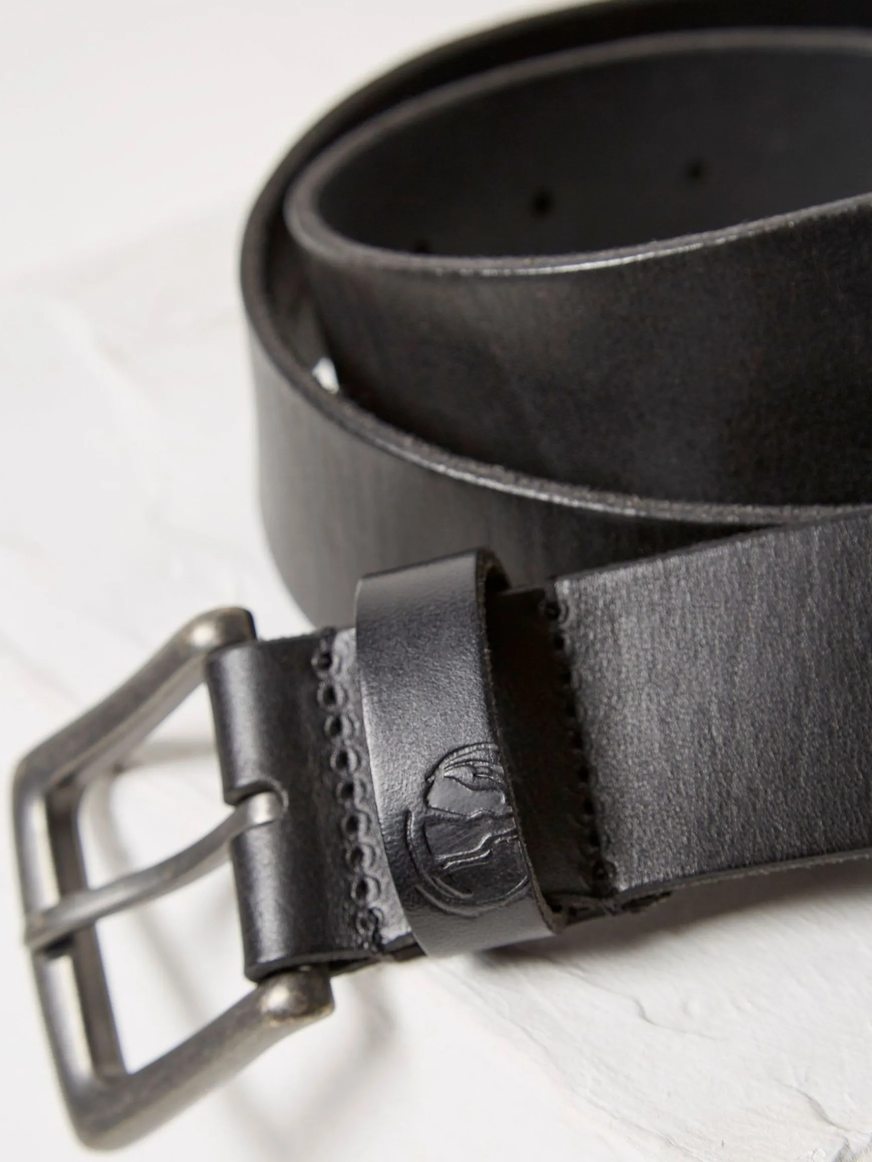 FatFace Italian Leather Belt Black Store