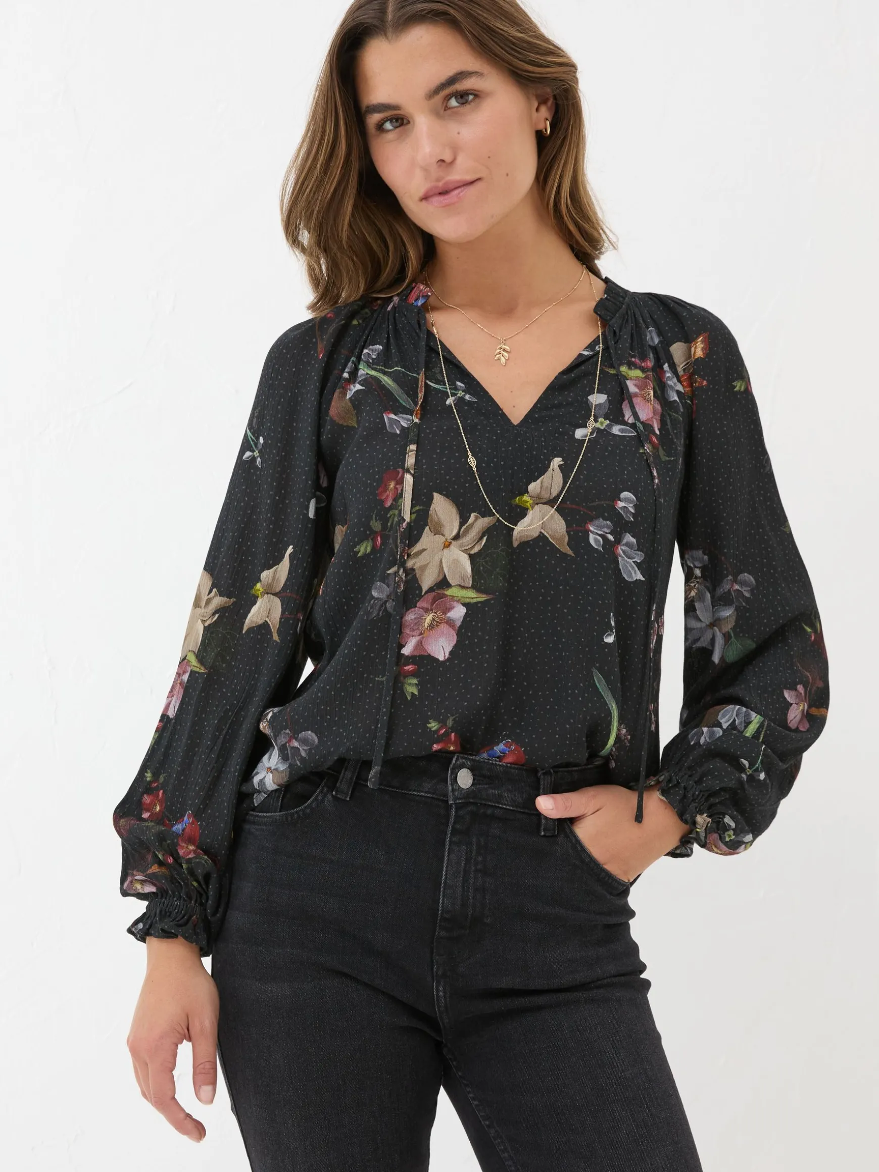 FatFace Lil Moonlit Blouse Black Sale