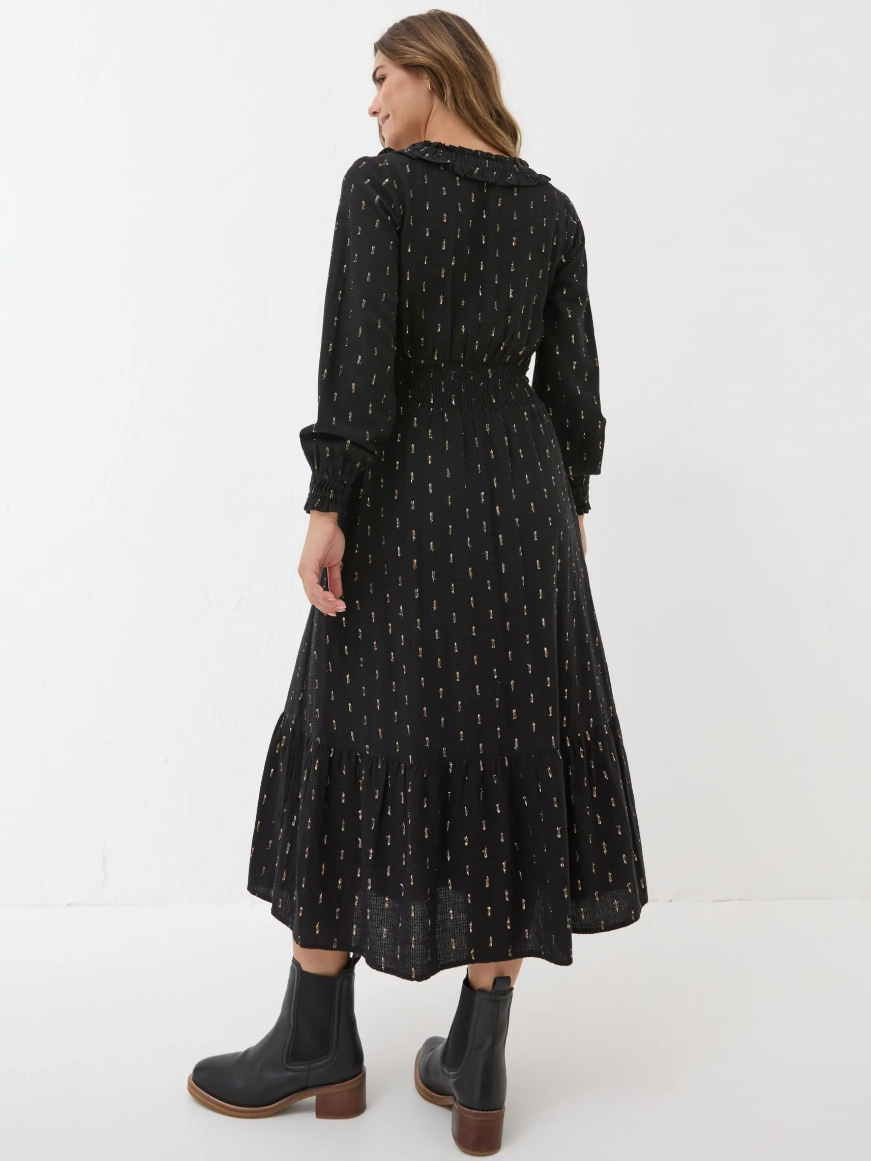 FatFace Rosie Midi Dress Black Sale