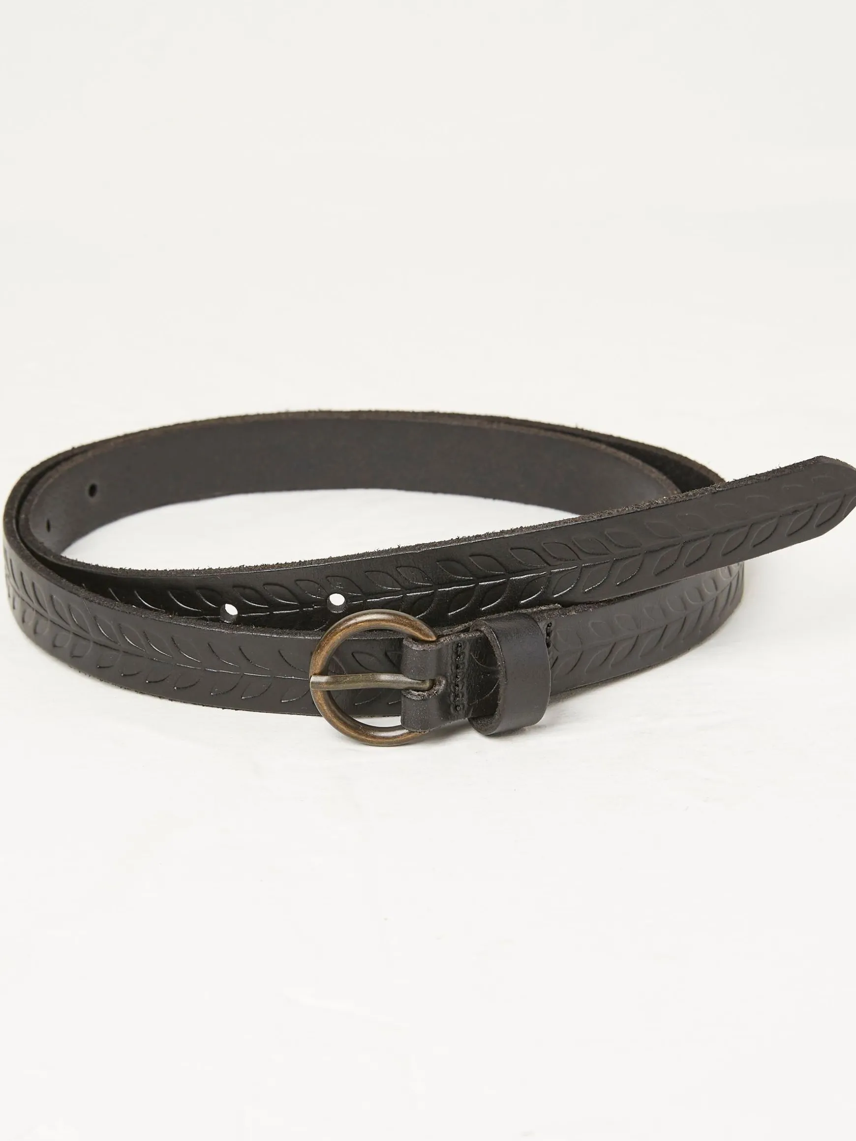 FatFace Skinny Embossed Belt Black Store