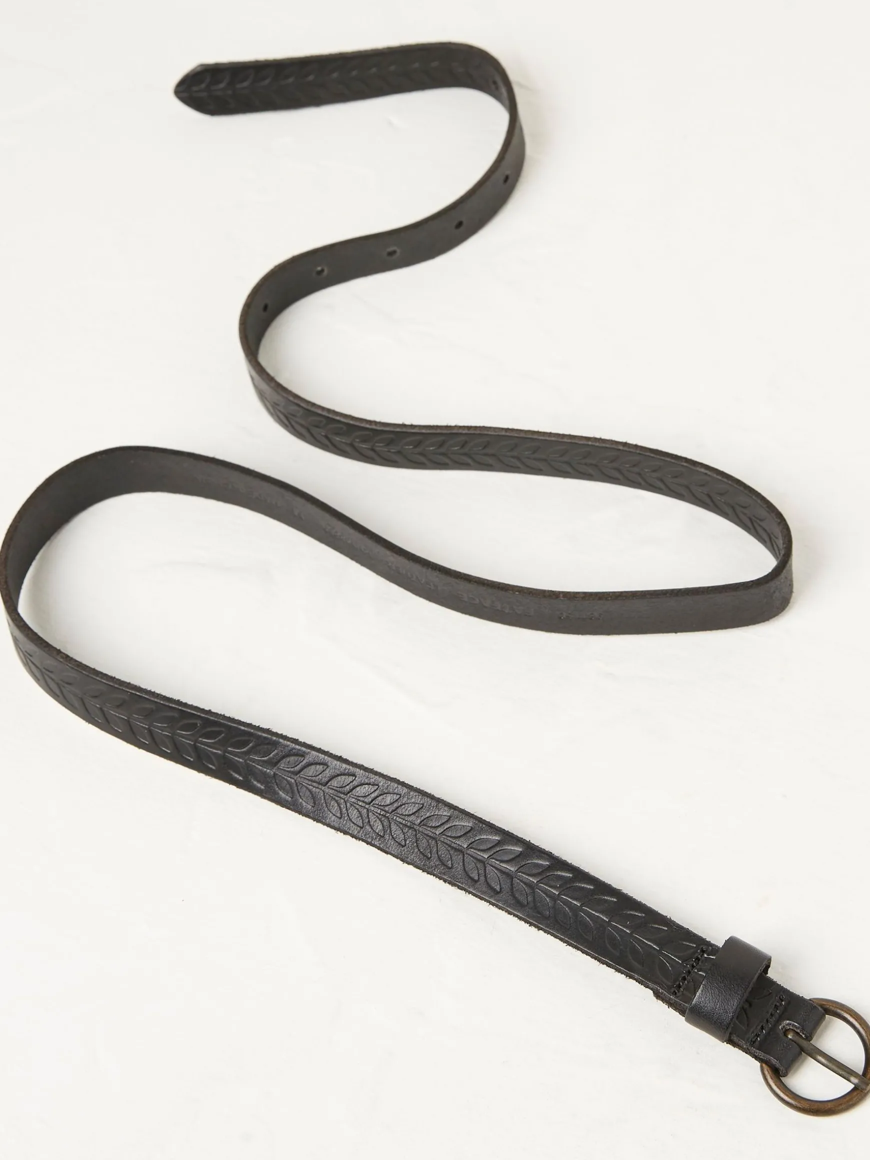 FatFace Skinny Embossed Belt Black Store