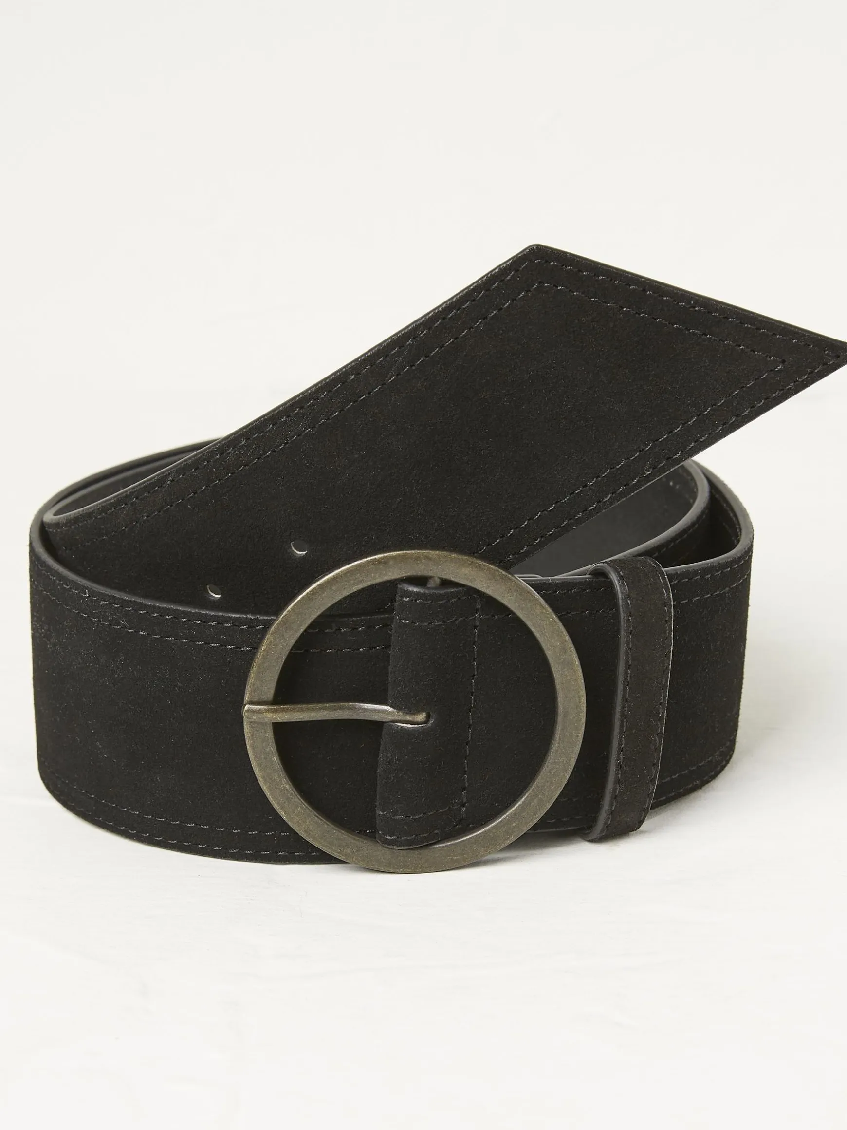 FatFace Soft Wide Waist Belt Black Flash Sale