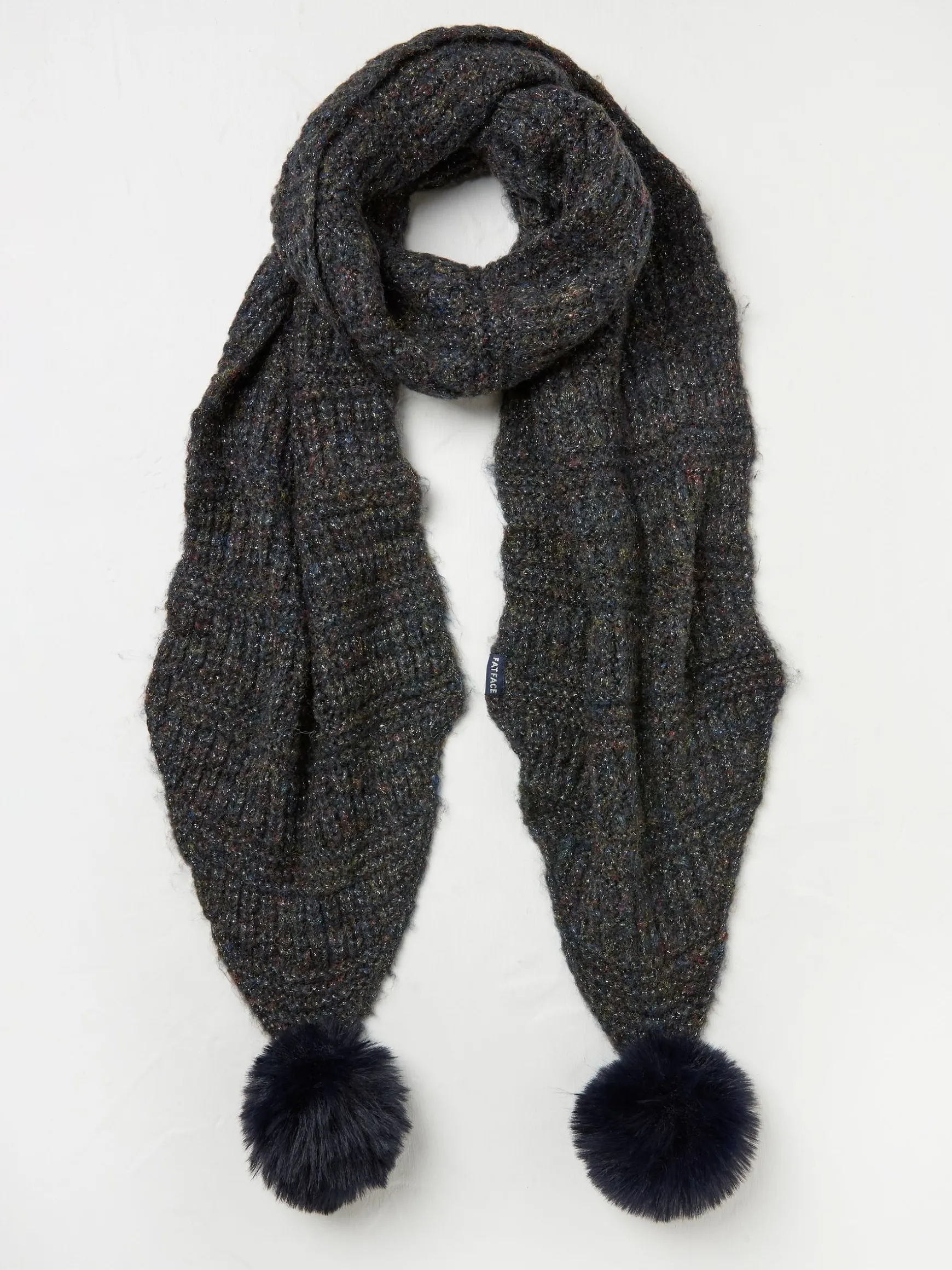 FatFace Sparkle Scarf Black Discount