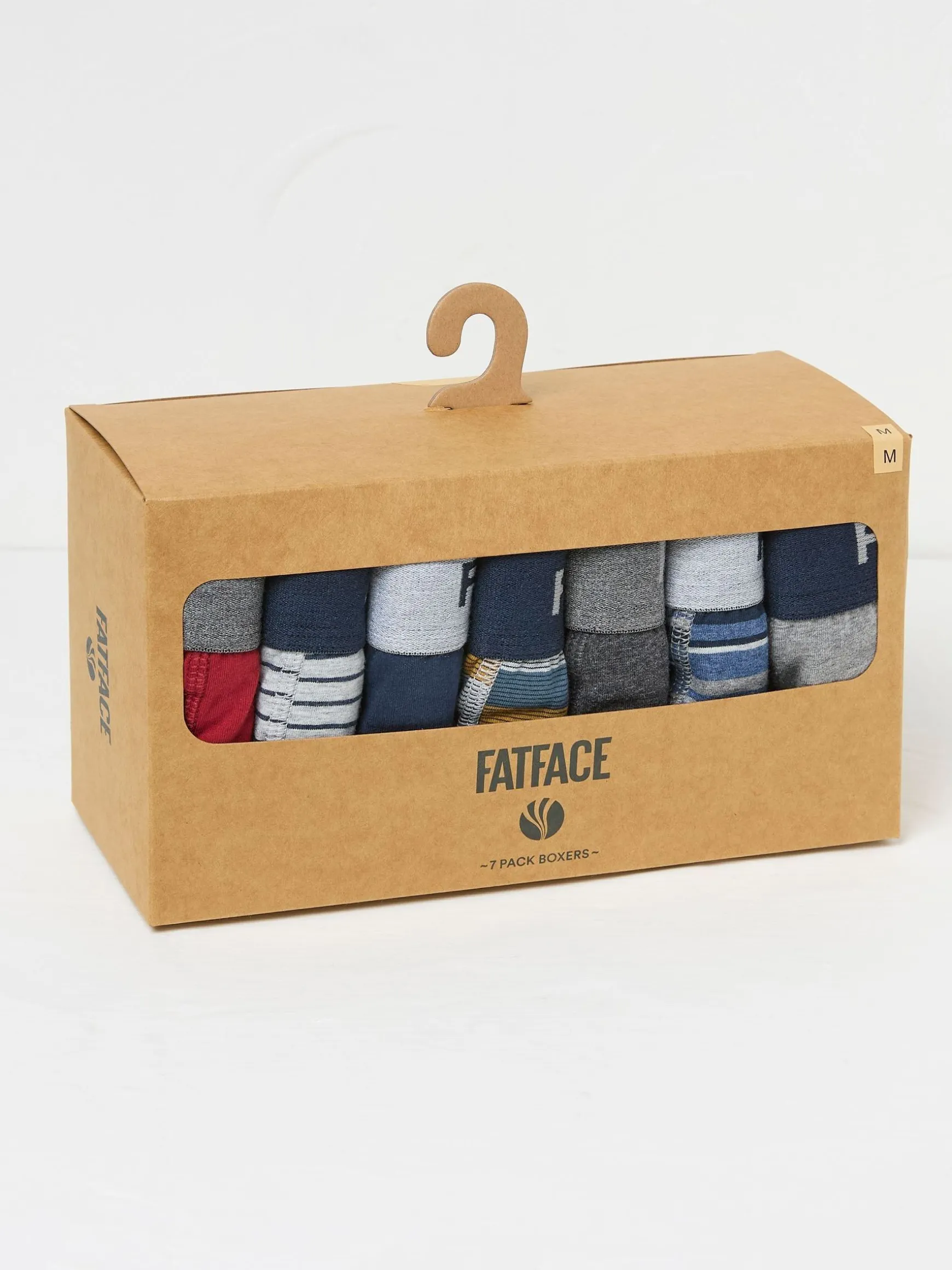 FatFace Stripe Boxers 7 Pack Black Discount