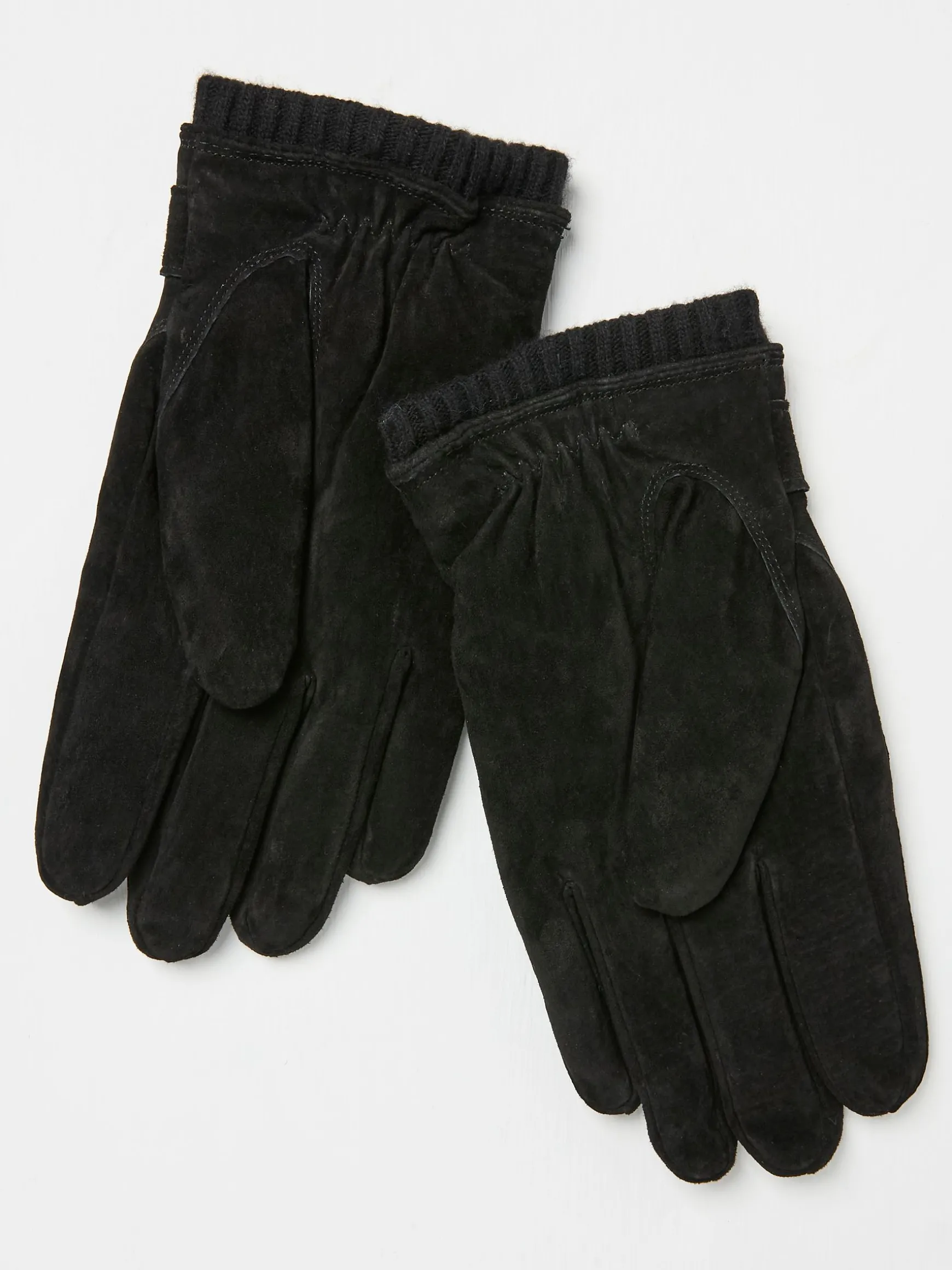 FatFace Suede Gloves Black New