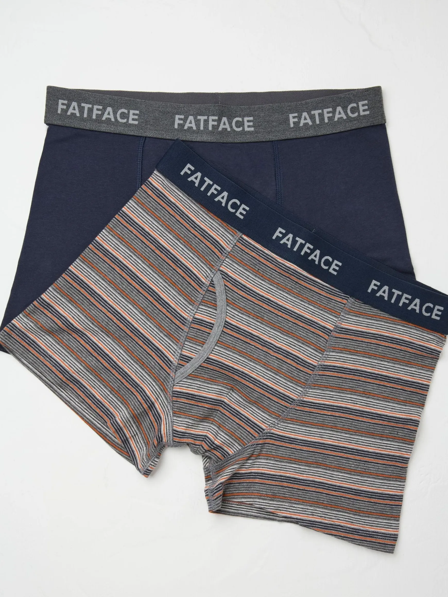 FatFace 2 Pack Compton Stripe Boxers Blue New