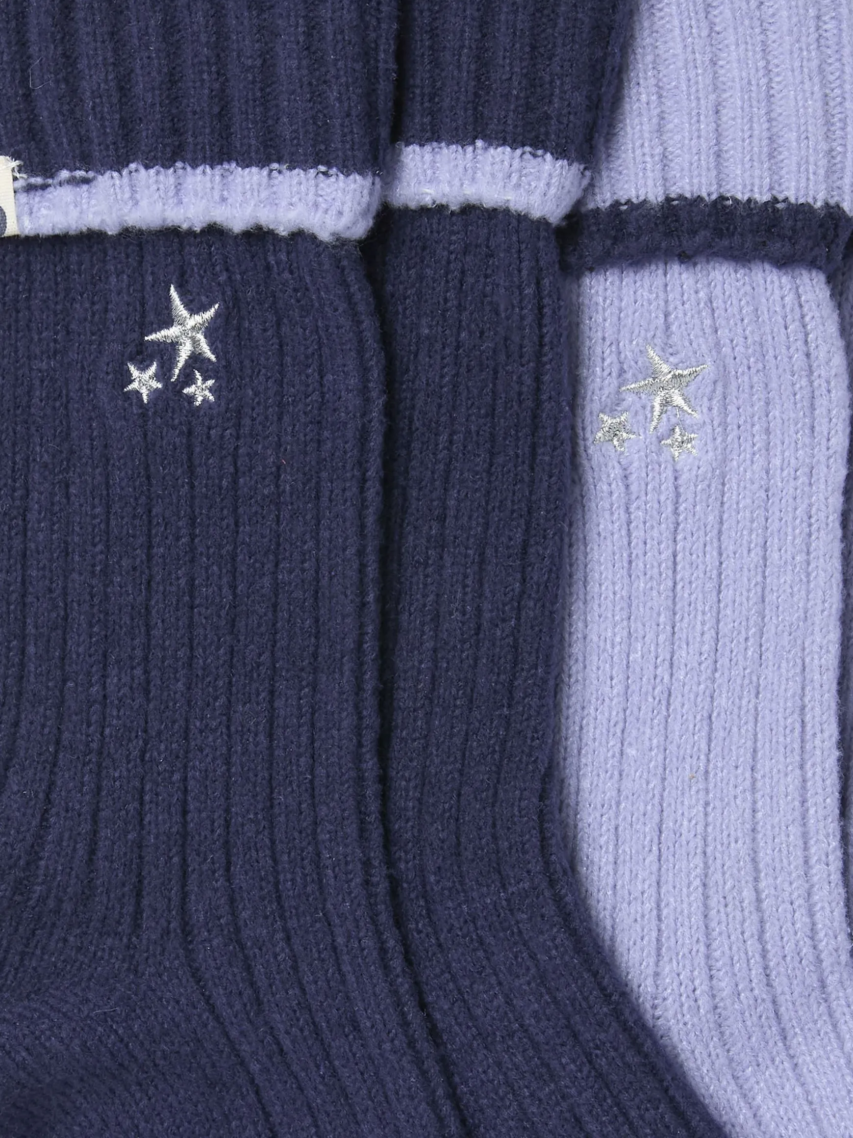 FatFace 2 Pairs Of Star Embroidered Cosy Socks Blue Flash Sale