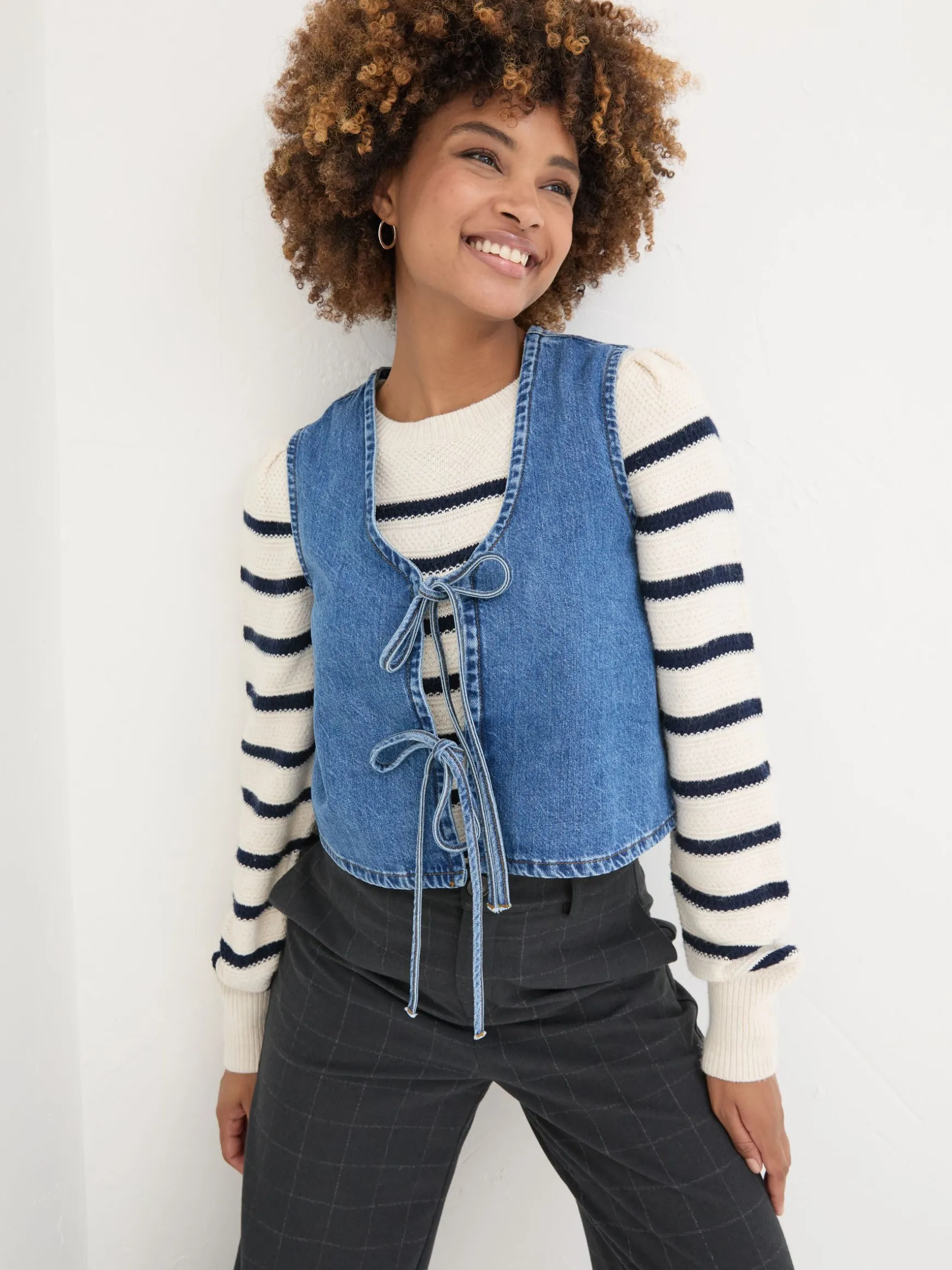 FatFace Alba Denim Waistcoat Blue Best