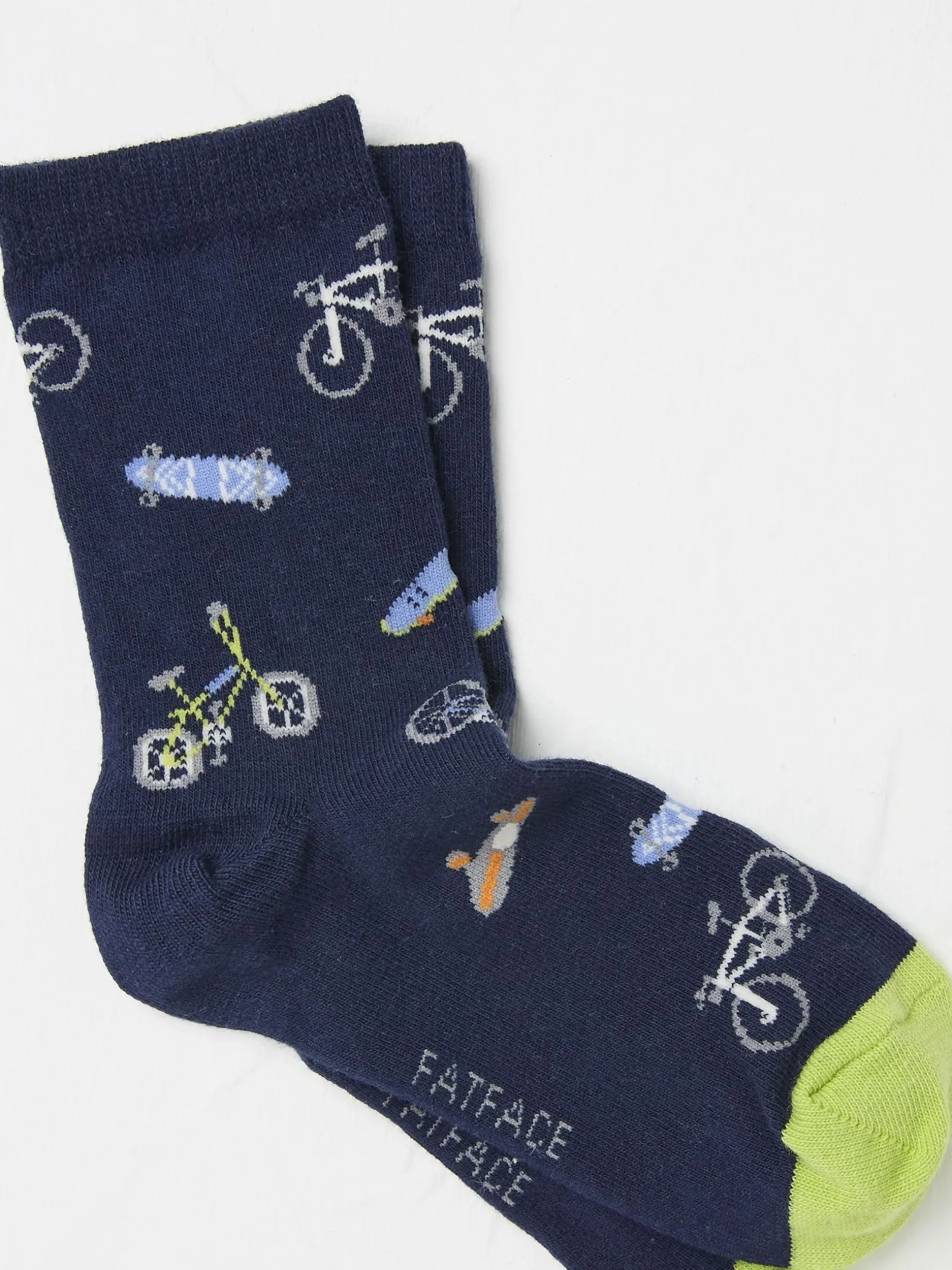 FatFace Kids' Socks 1 Pack Blue Bike & Skate Cheap