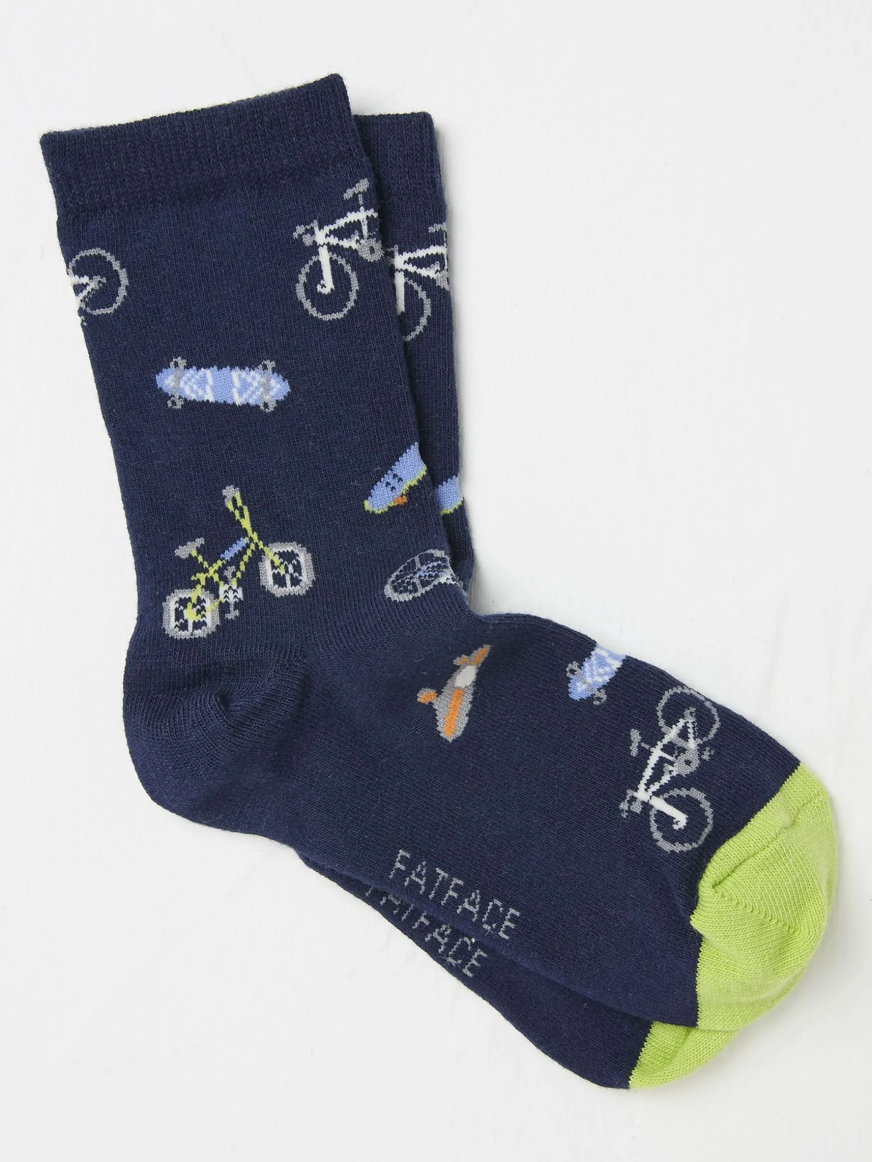 FatFace Kids' Socks 1 Pack Blue Bike & Skate Cheap