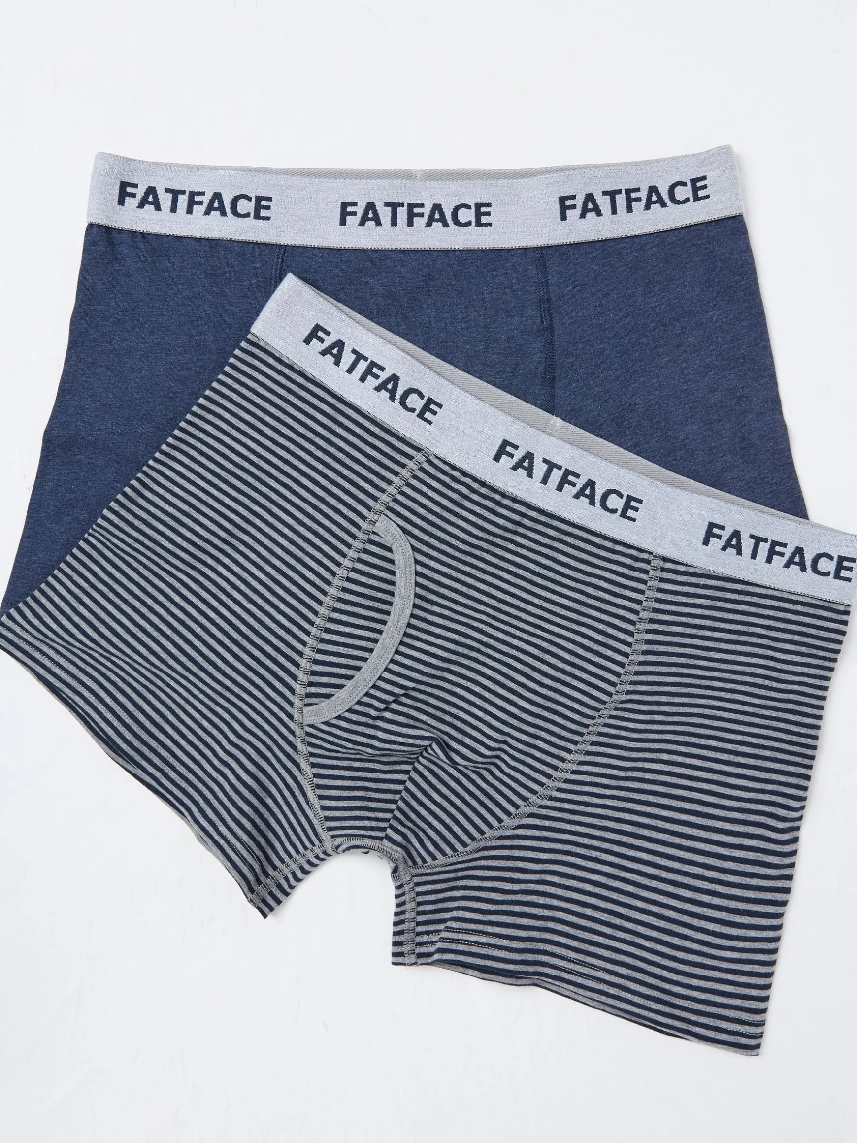 FatFace Brighton Stripe Boxers 2 Pack Blue Discount