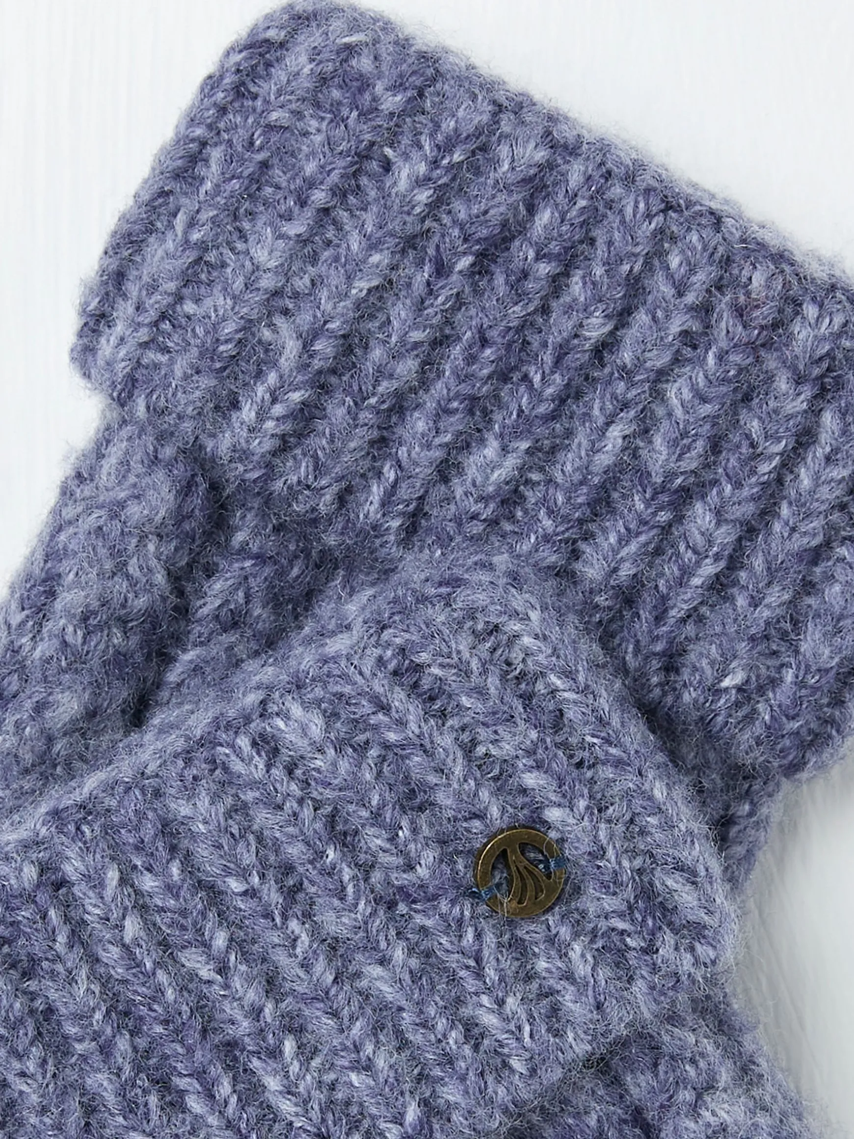 FatFace Cable Knit Gloves Blue Clearance