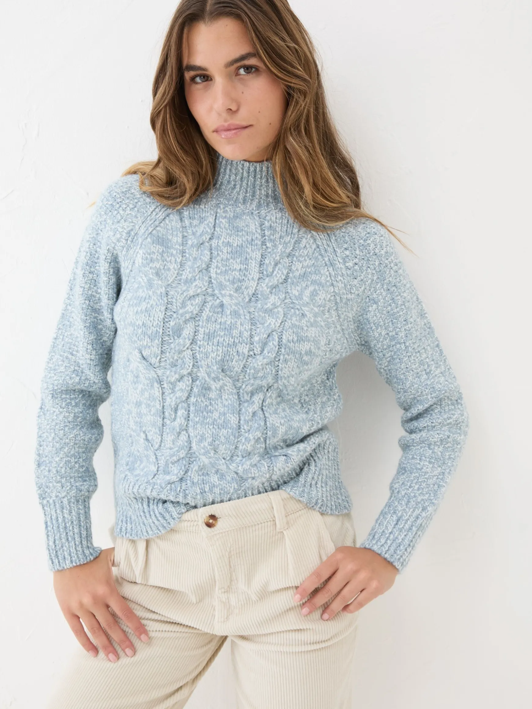 FatFace Cali Cable Jumper Blue New