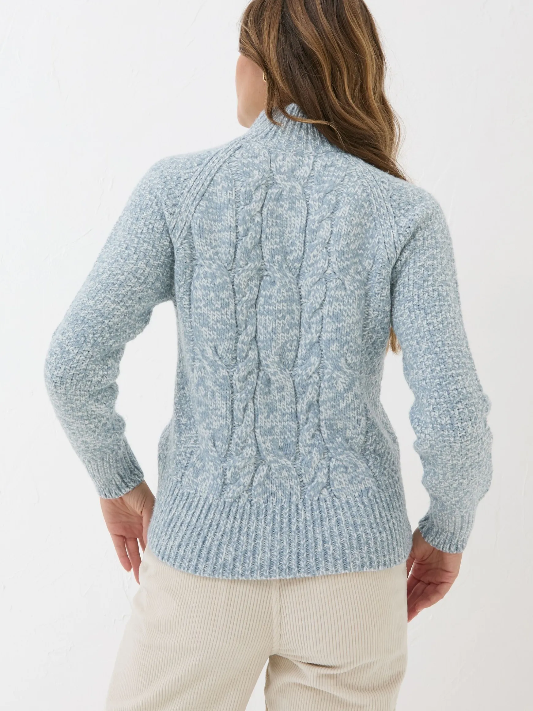 FatFace Cali Cable Jumper Blue New