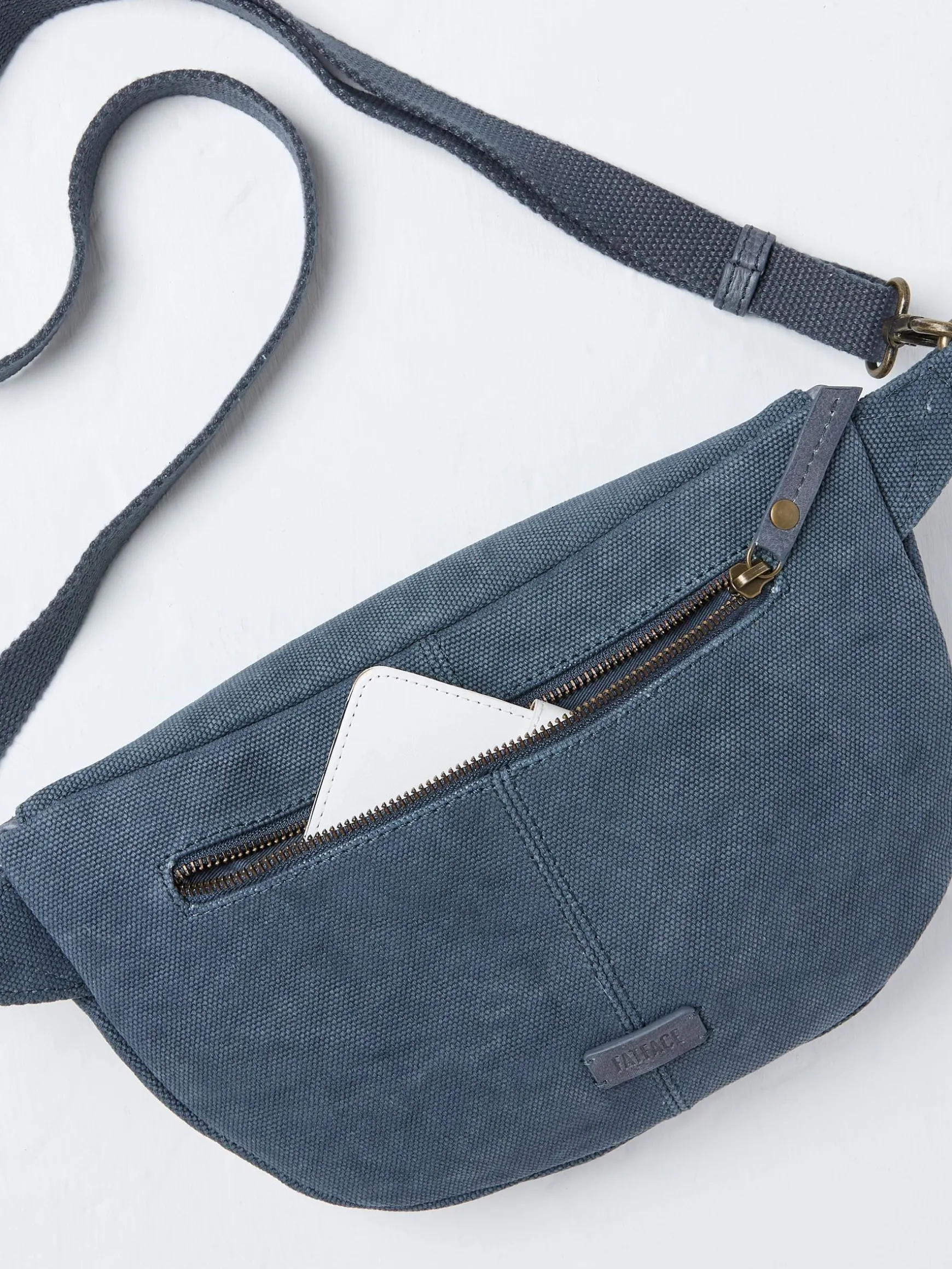 FatFace Canvas Belt Bag Blue Discount