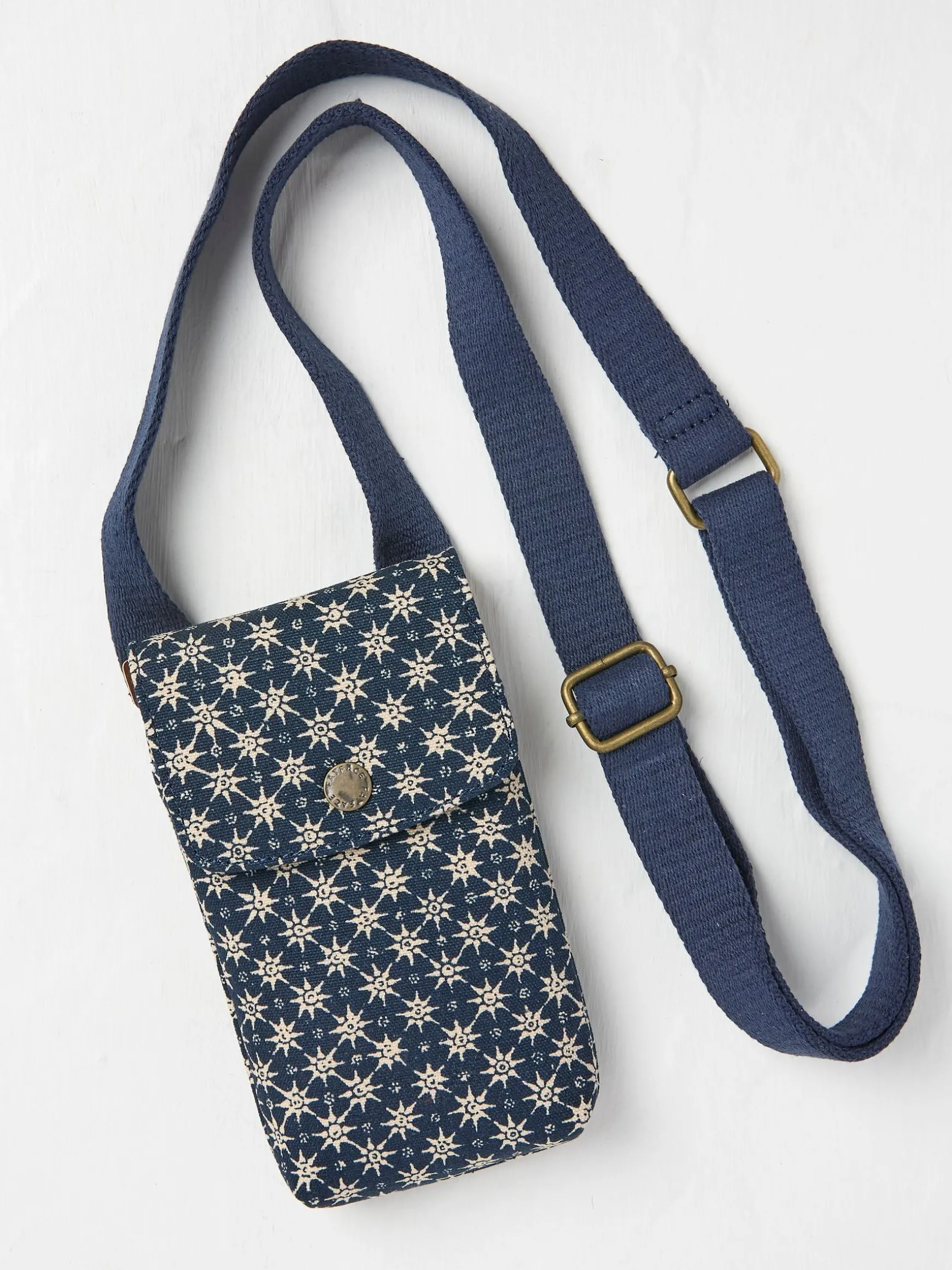 FatFace Canvas Phone Bag Blue Hot