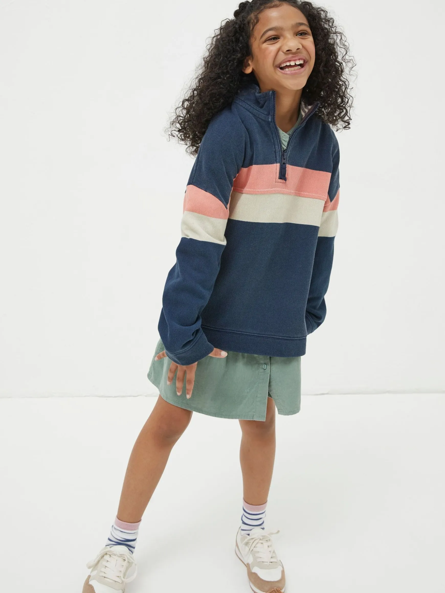 FatFace Colourblock Boxy Airlie Sweat Top Blue Online