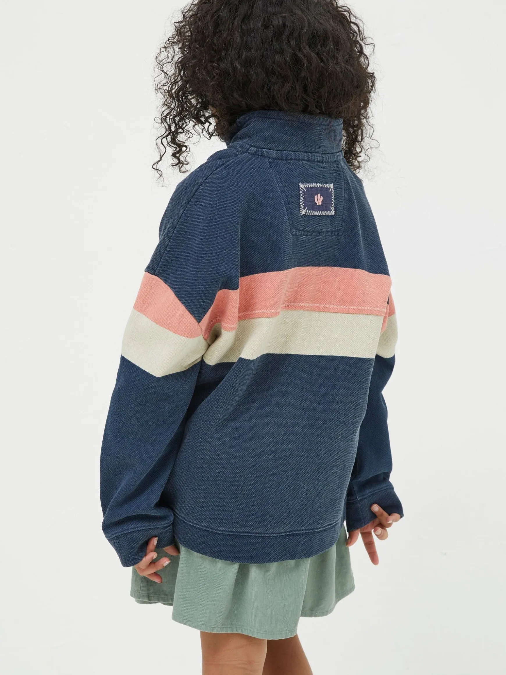 FatFace Colourblock Boxy Airlie Sweat Top Blue Online