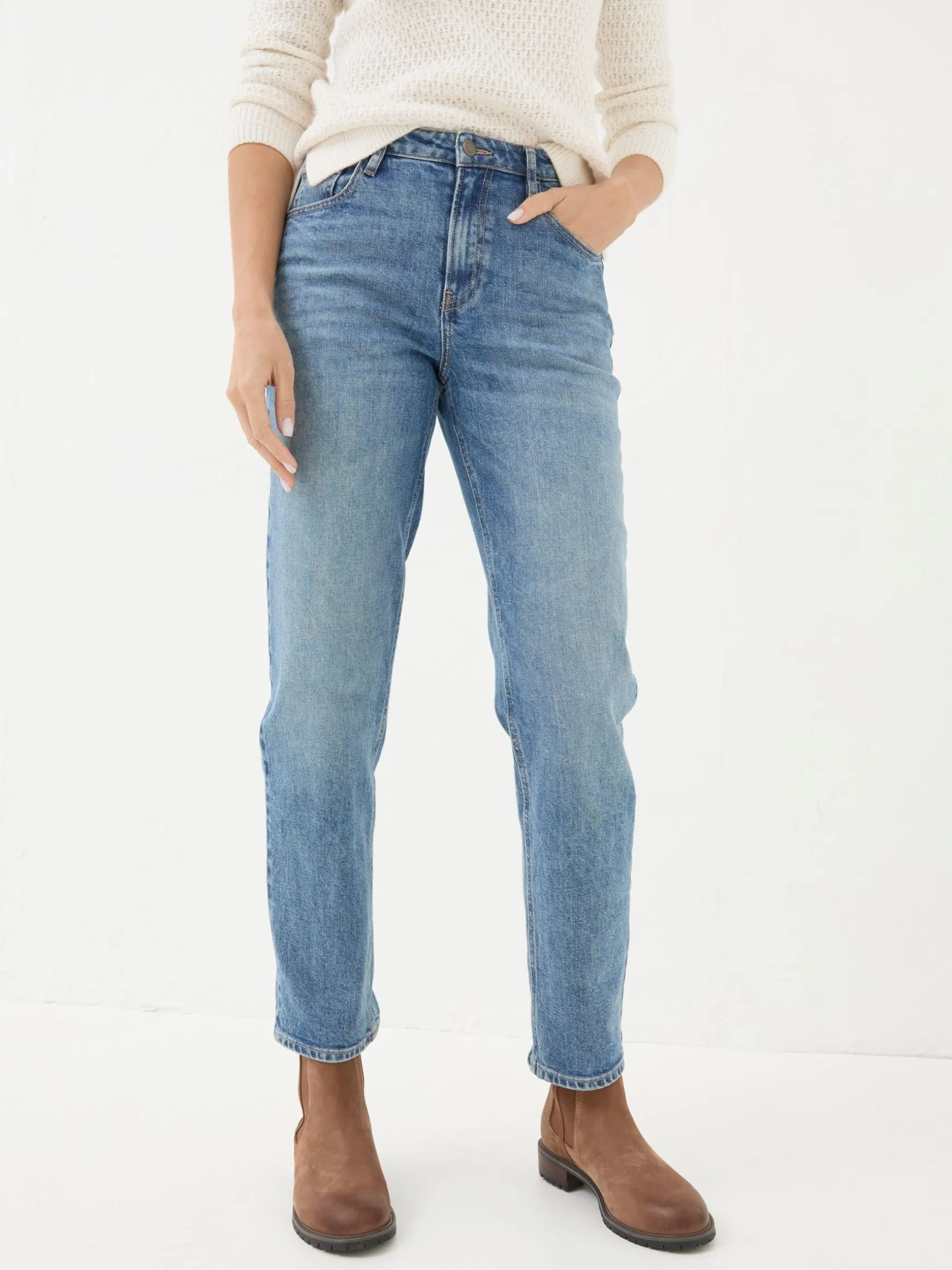 FatFace Boyfriend Chesham Girlfriend Jeans Blue Denim Flash Sale