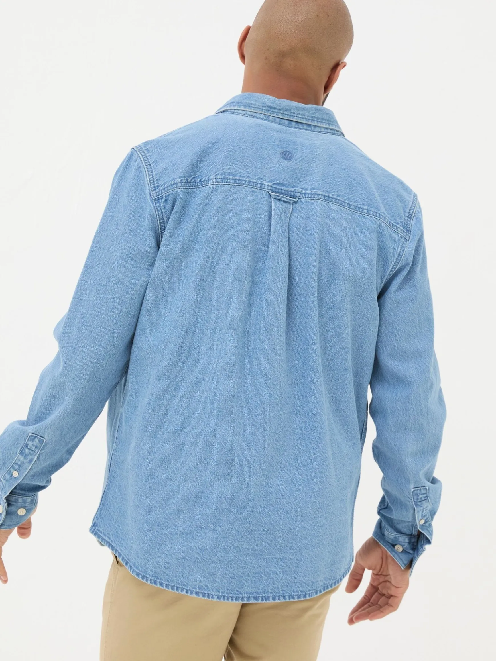 FatFace Denim Shirt Blue Cheap