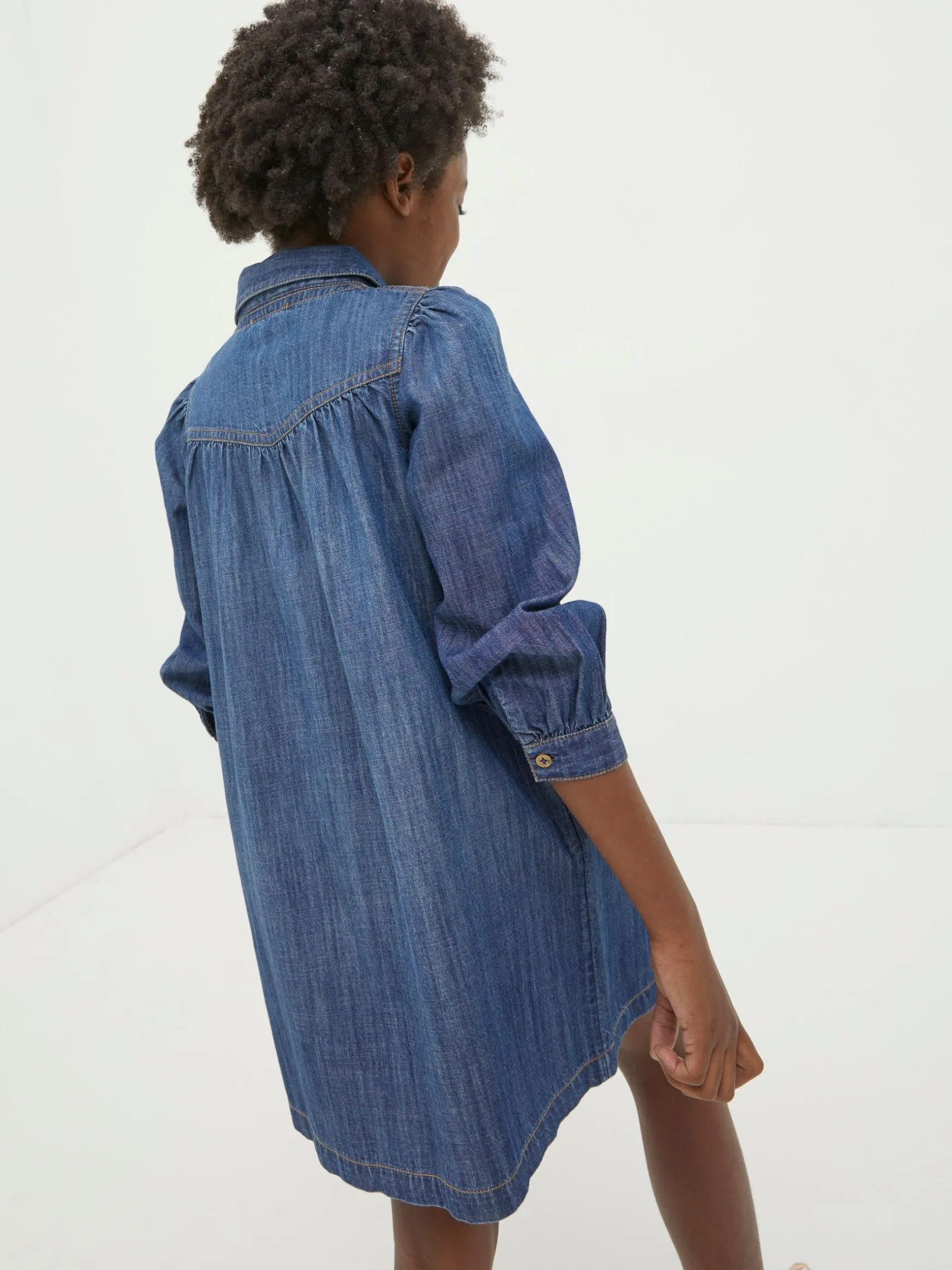 FatFace Denim Shirt Dress Blue Sale