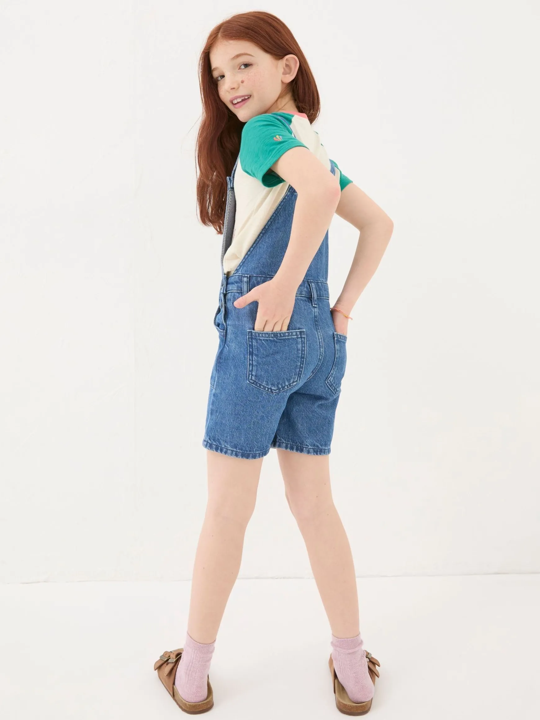 FatFace Denim Shortie Dungarees Blue Fashion