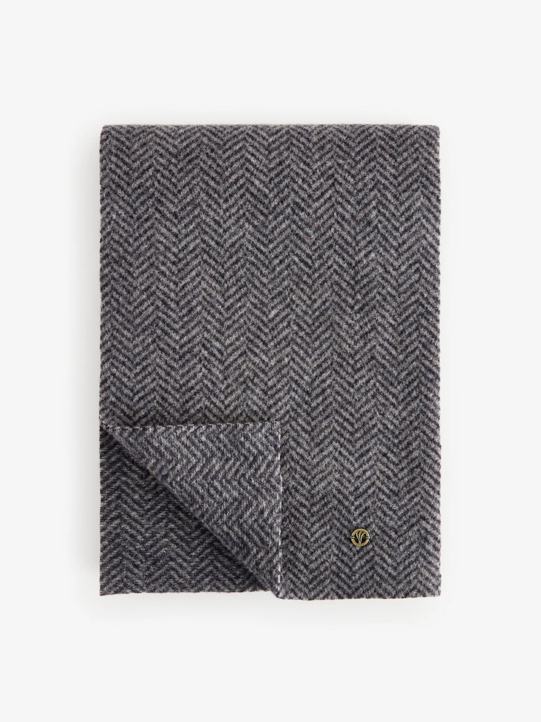 FatFace Grey Lambswool Scarf Blue Outlet