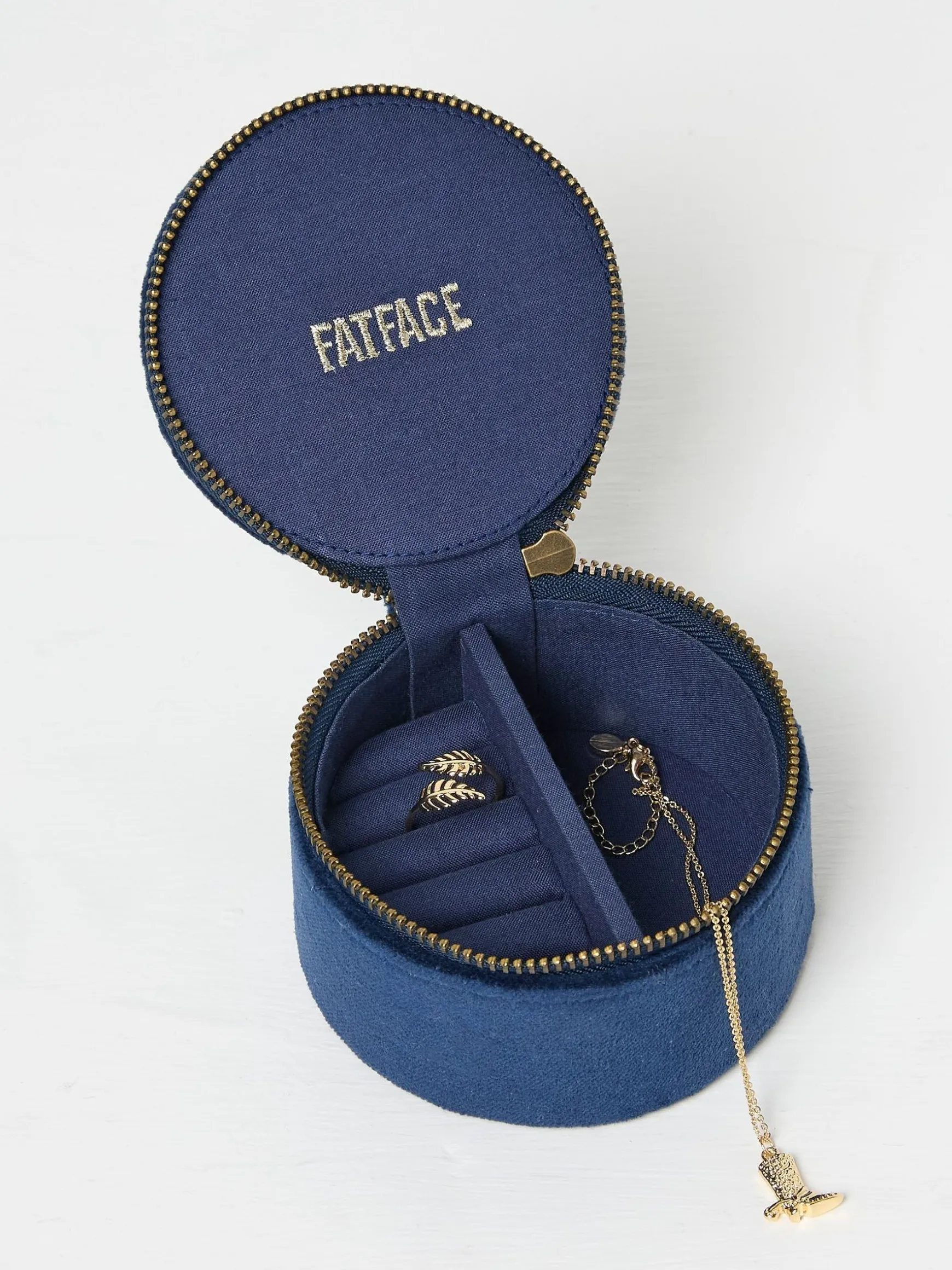 FatFace Hedgehog Travel Jewellery Box Blue Outlet