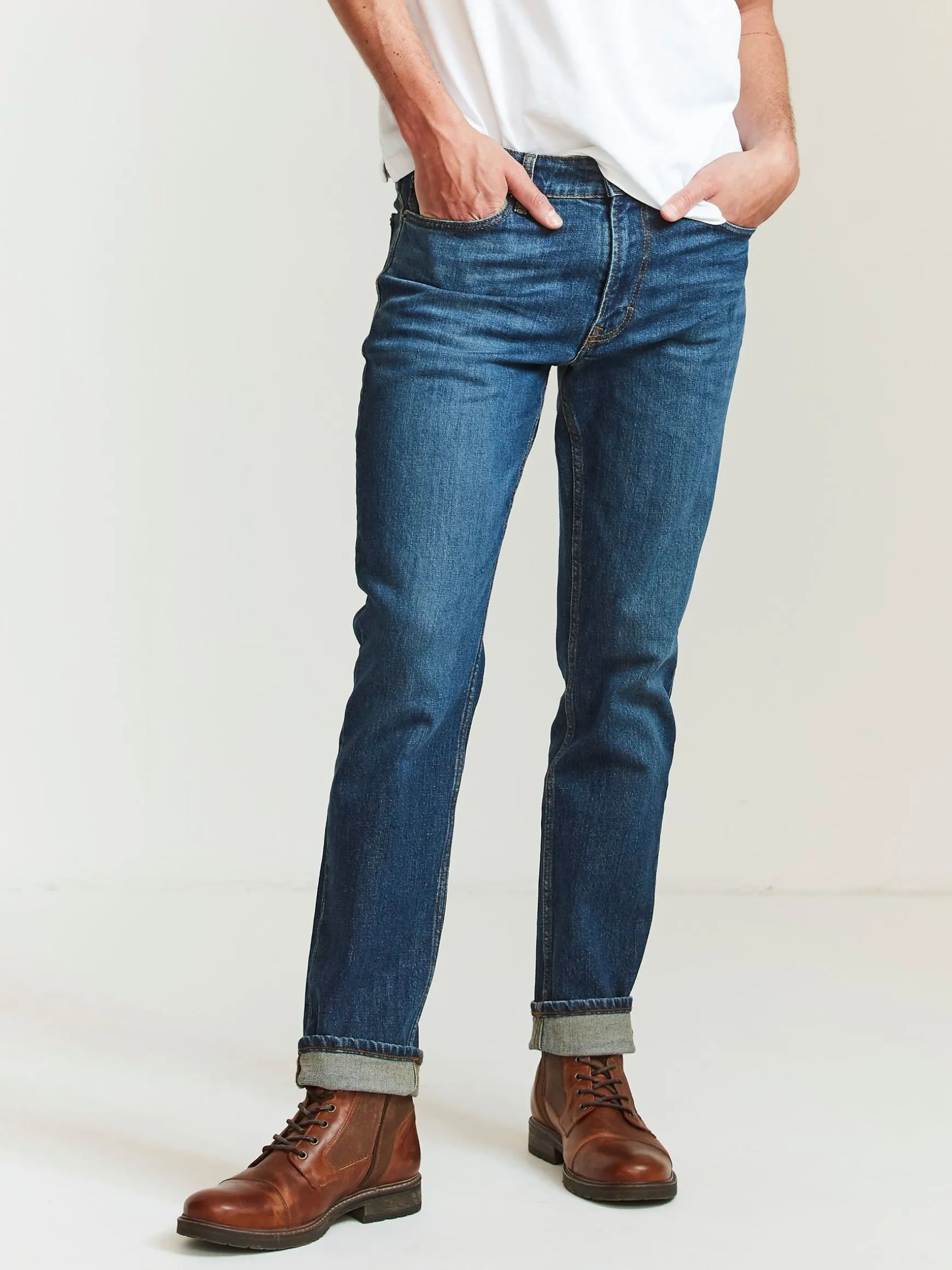 FatFace Denim Slim Jeans Blue Mid Wash Flash Sale