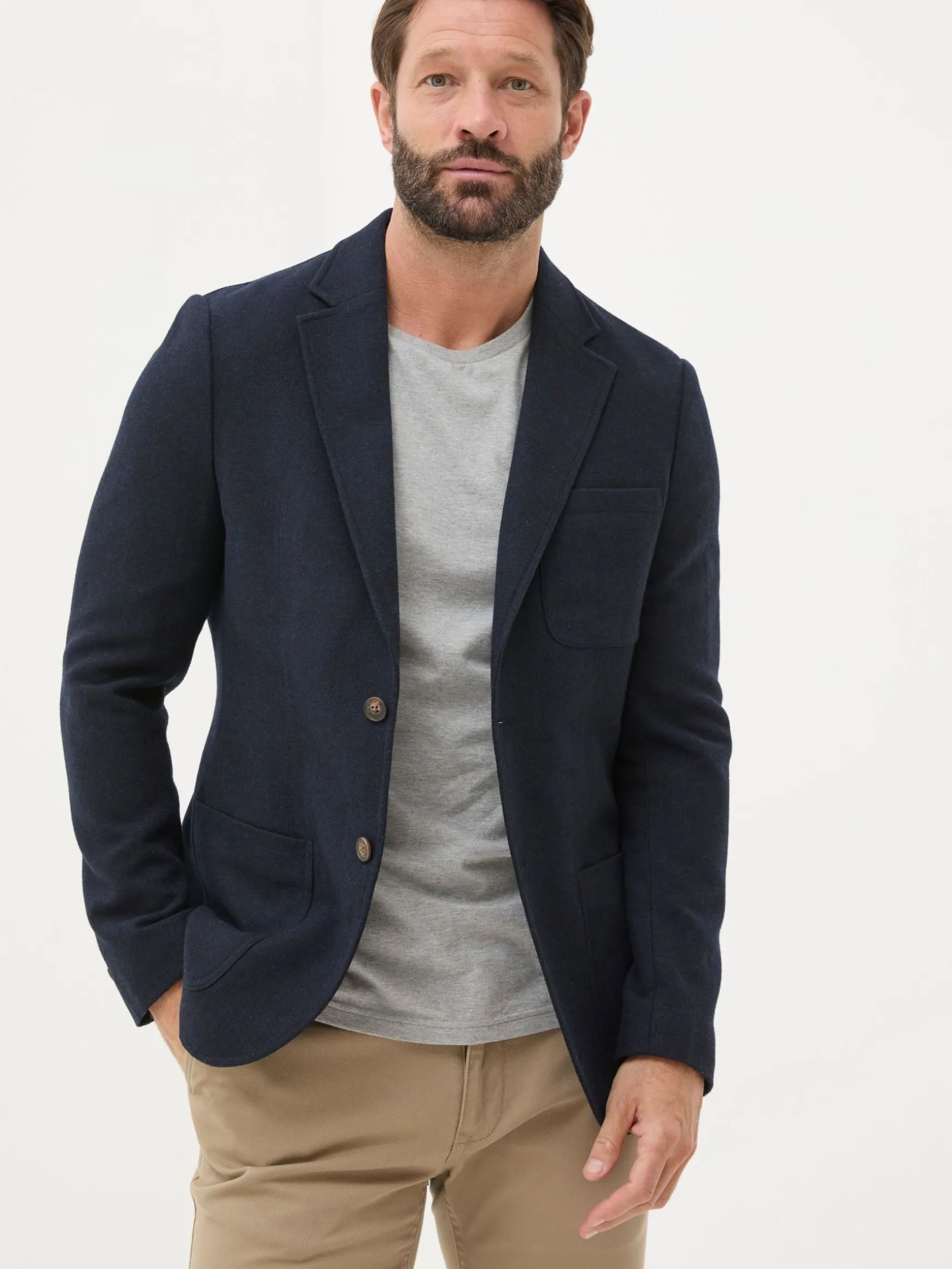 FatFace Witley Wool Blazer Blue Navy Flash Sale