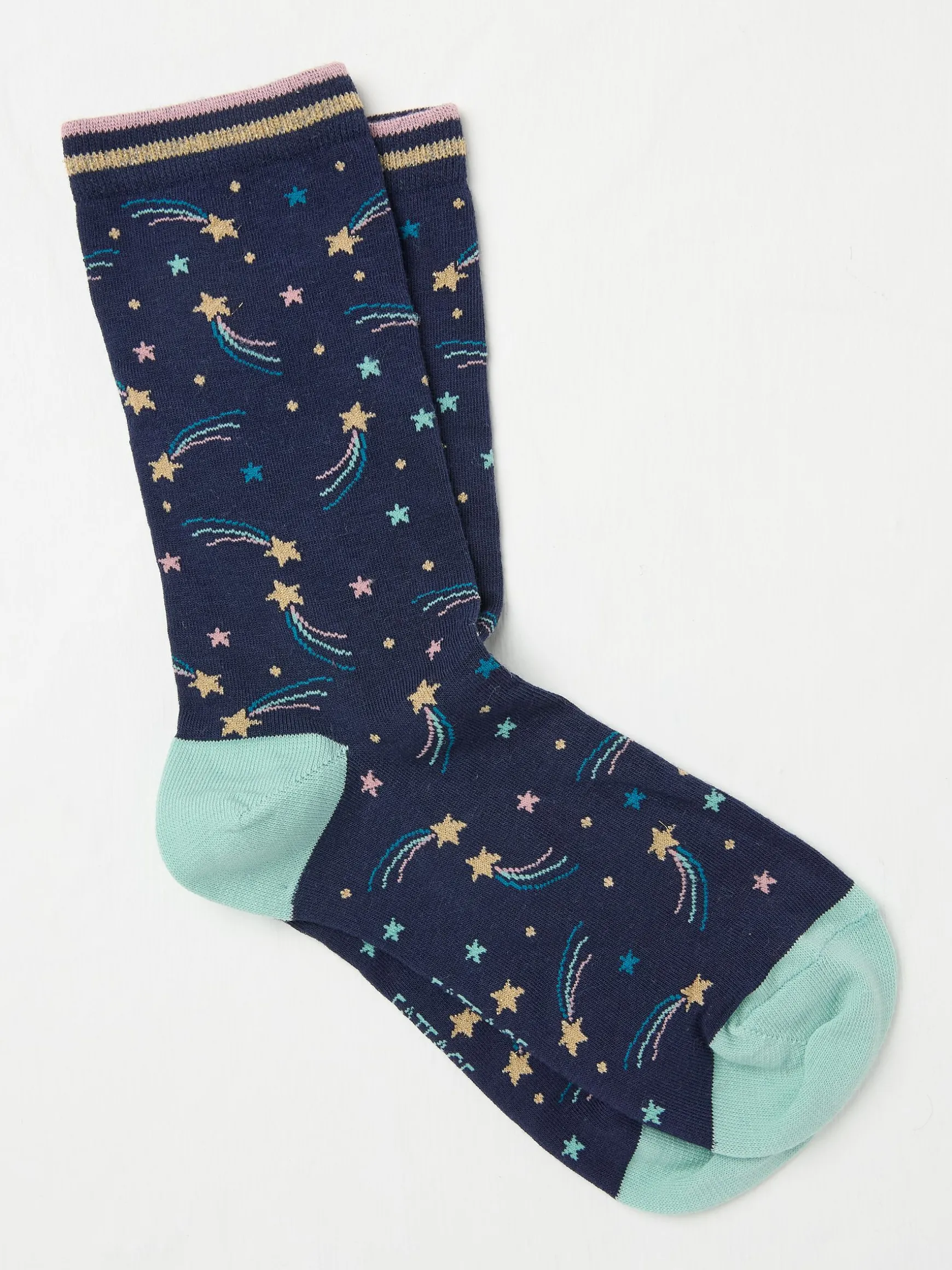 FatFace Womens Shooting Star Socks 1 Pack Blue Navy Hot