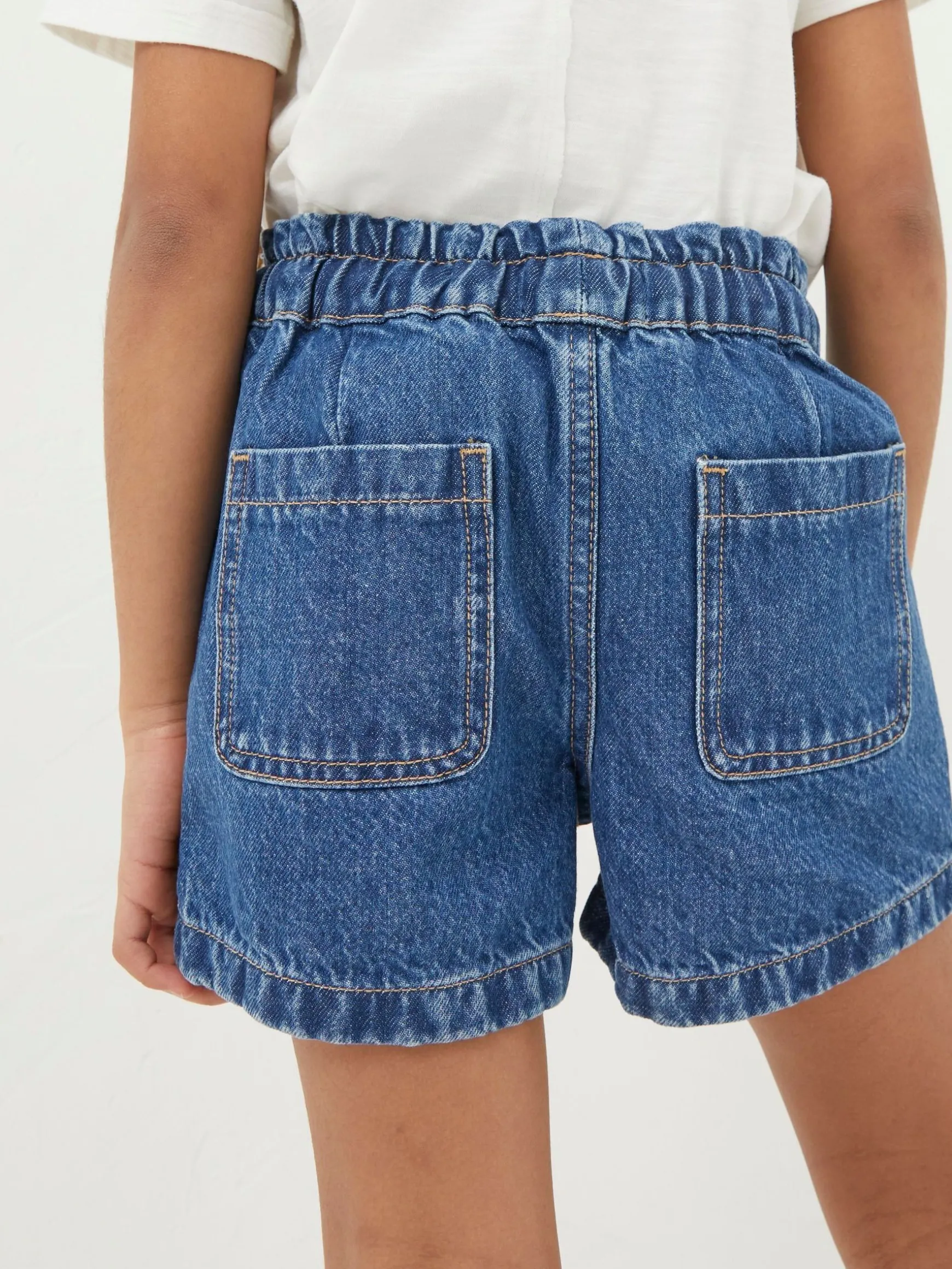 FatFace Paperbag Denim Shorts Blue Best Sale