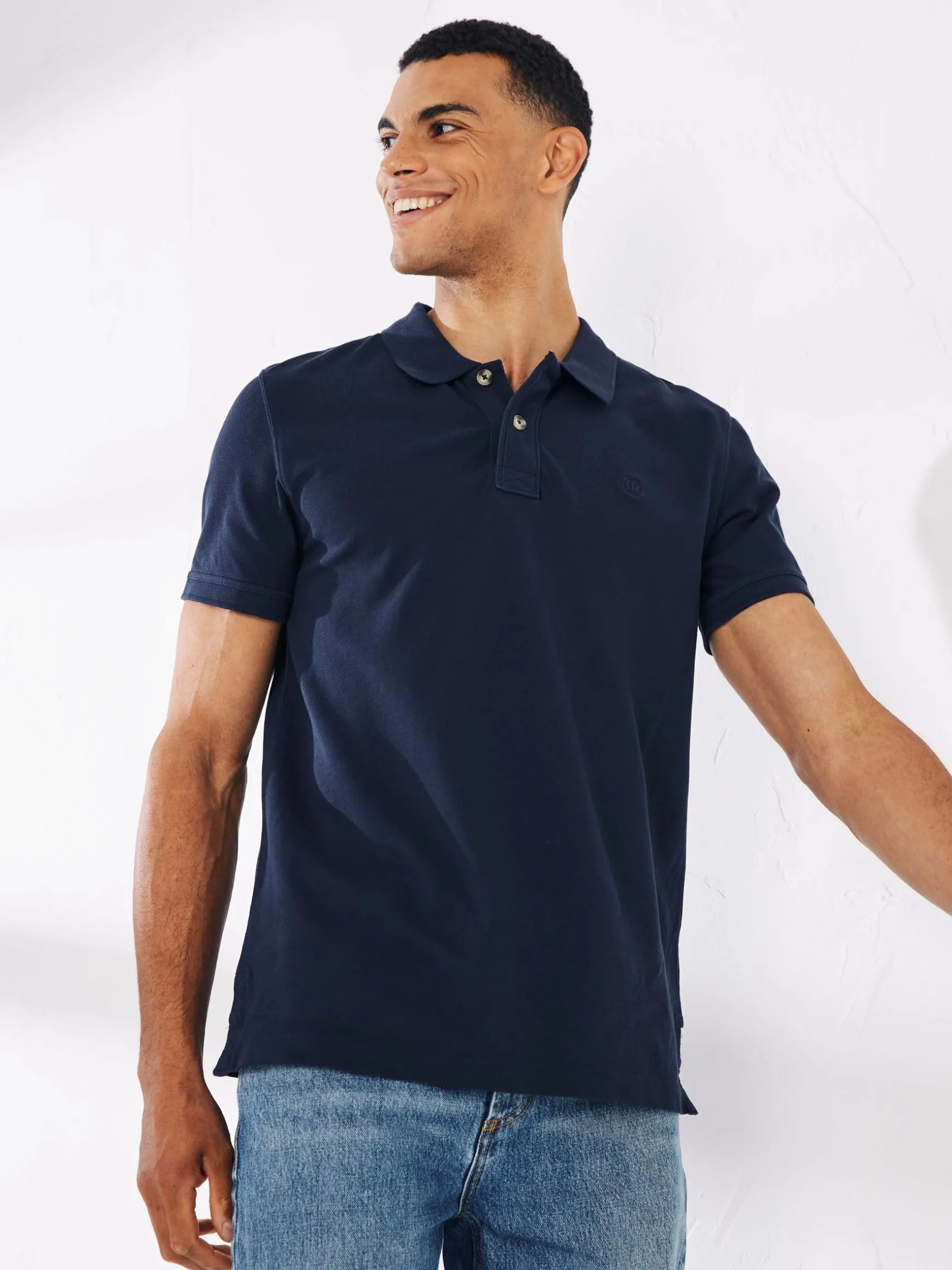 FatFace Pique Polo Shirt Blue Flash Sale