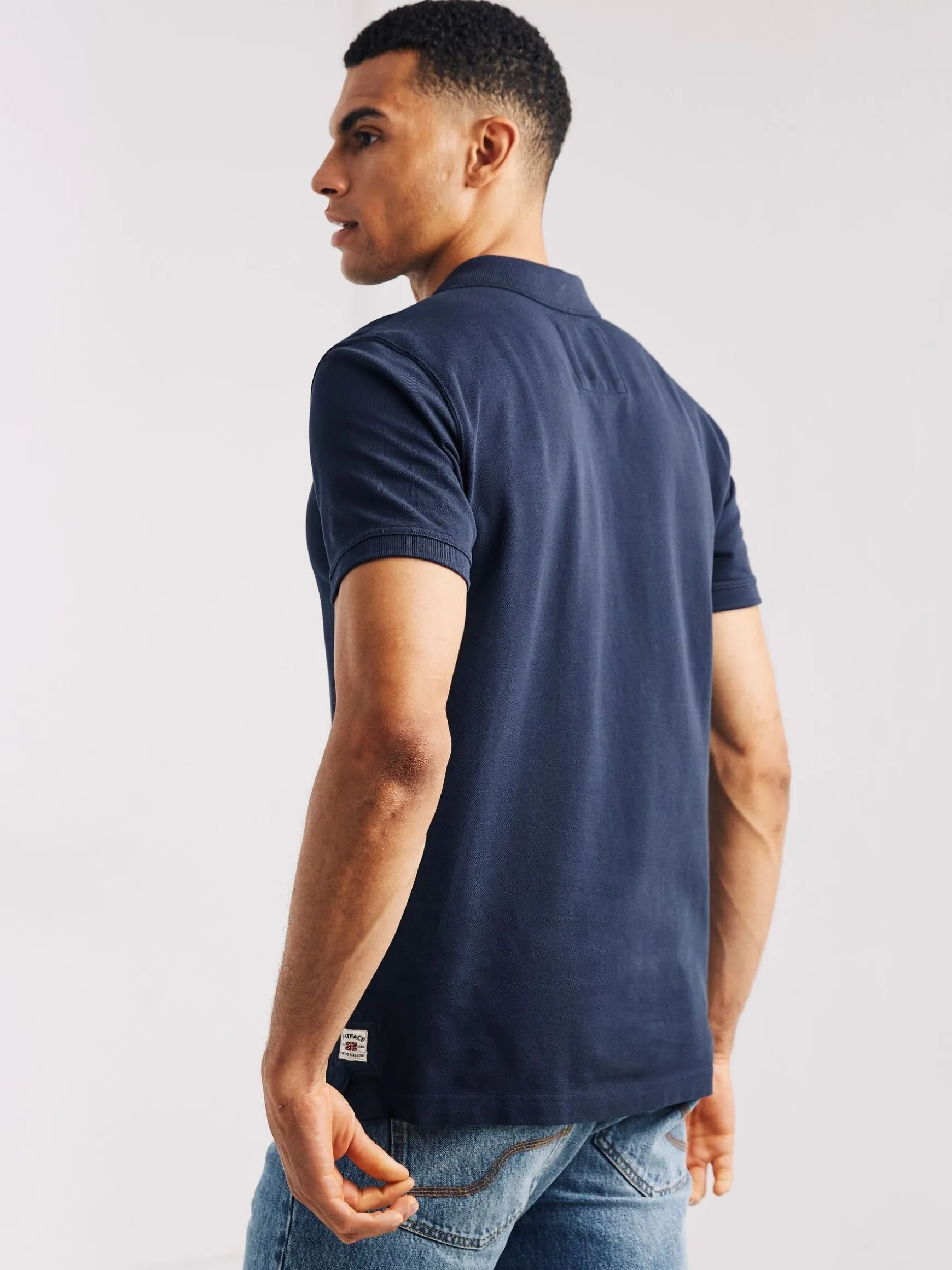 FatFace Pique Polo Shirt Blue Flash Sale