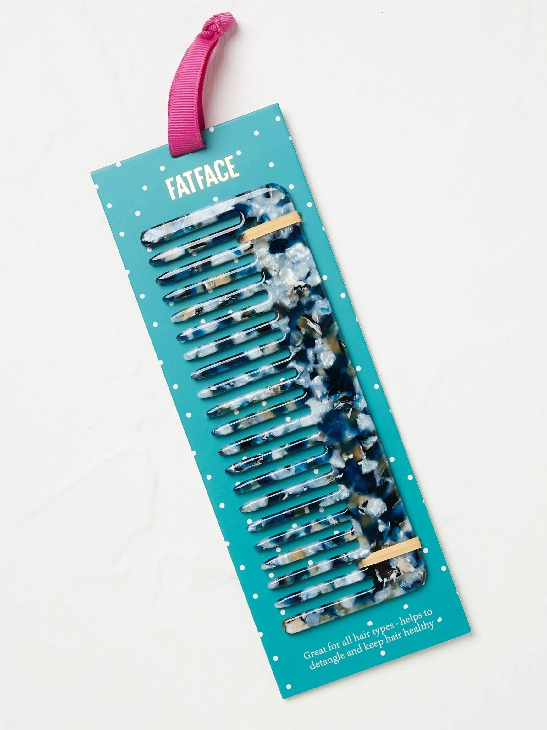 FatFace Blue Resin Wide Tooth Hair Comb Store