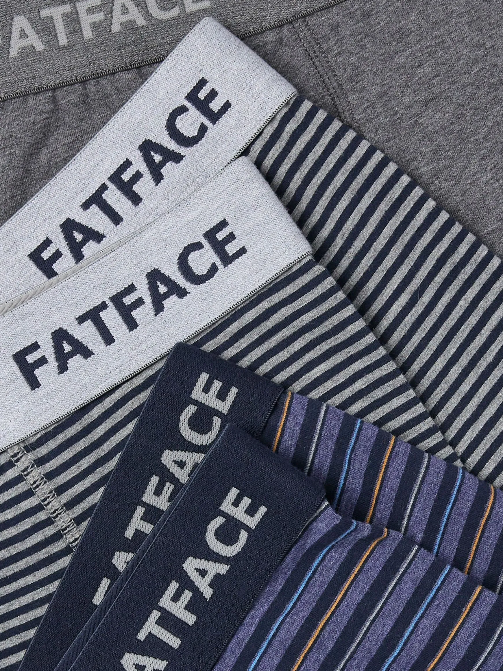 FatFace Cotton Boxers 3 Pack Blue Seagrove Stripe Flash Sale