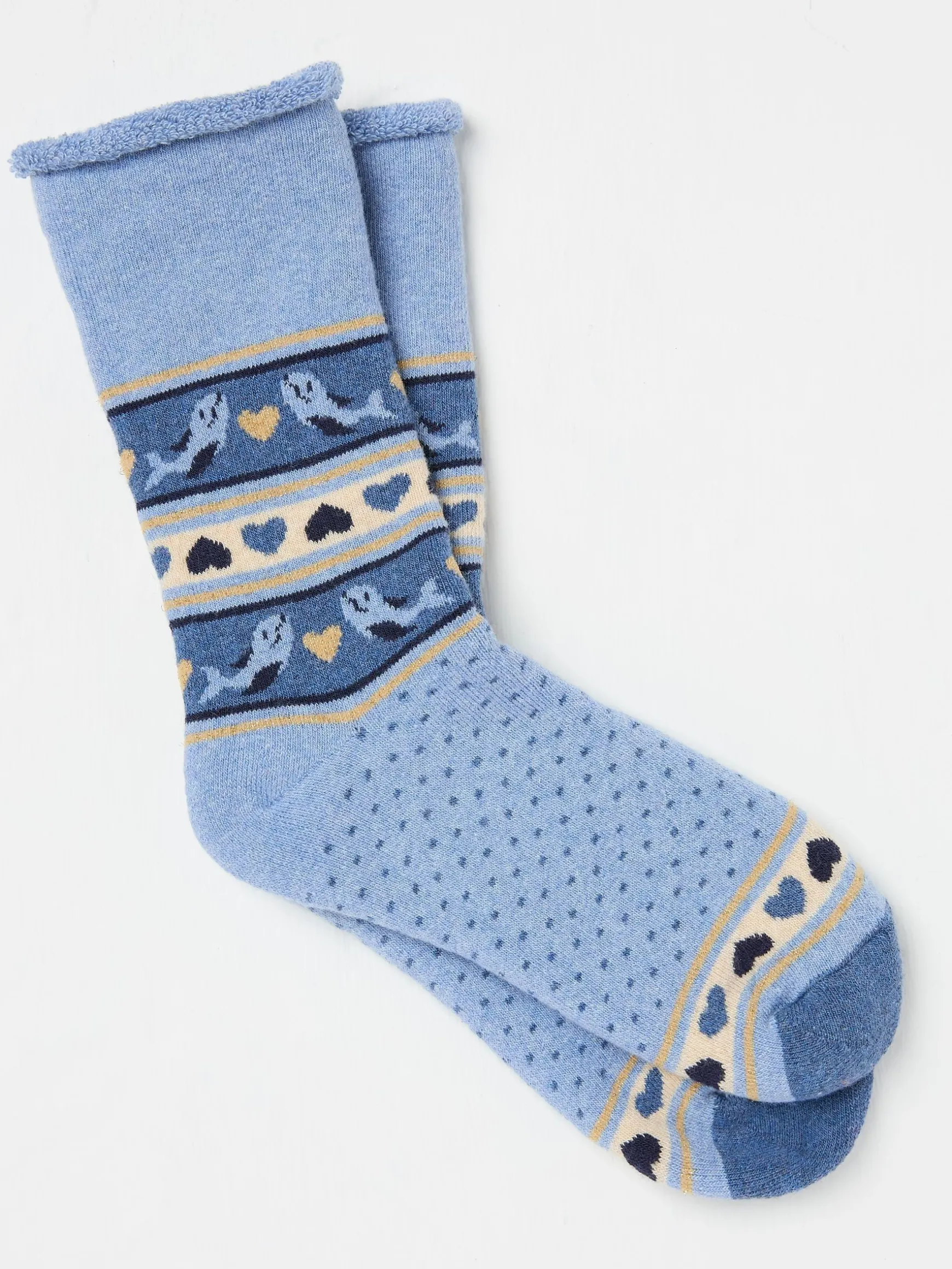 FatFace Shelter Wilson The Whale Cosy Socks Blue Outlet