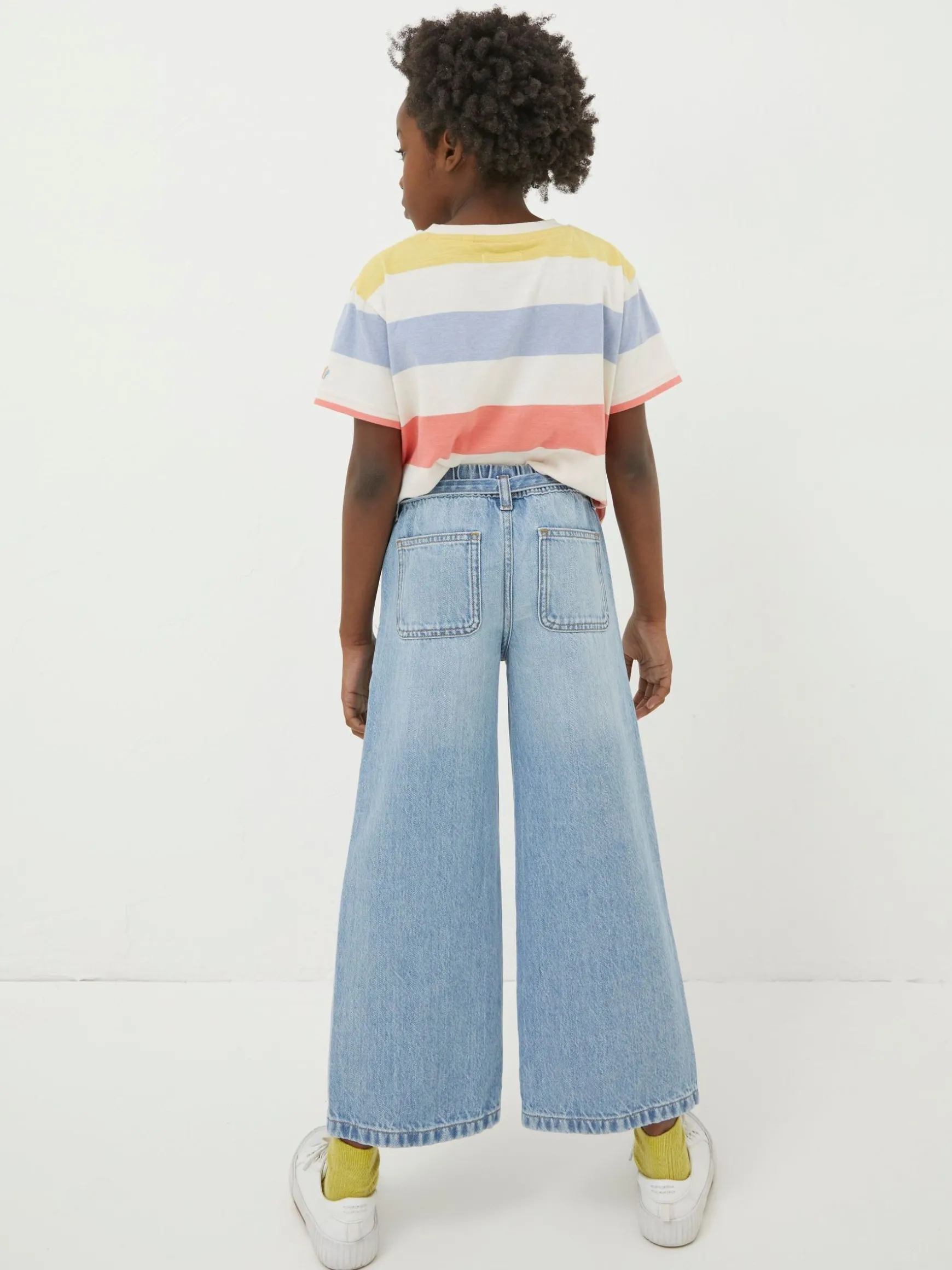 FatFace Soft Denim Wide Leg Jeans Blue Cheap