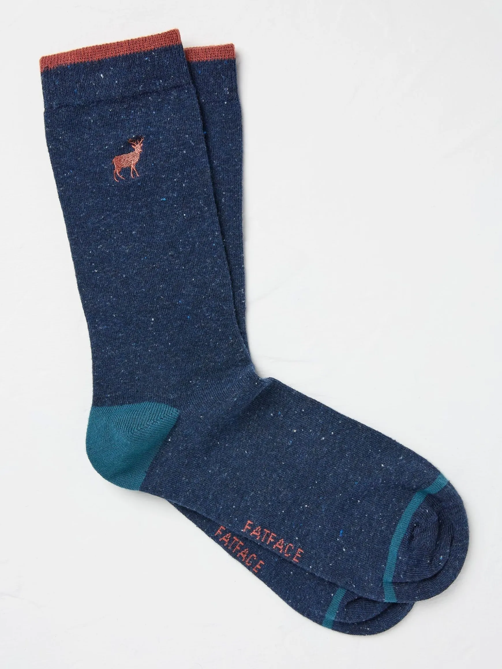 FatFace Men's Socks 1 Pack Blue Stag Discount